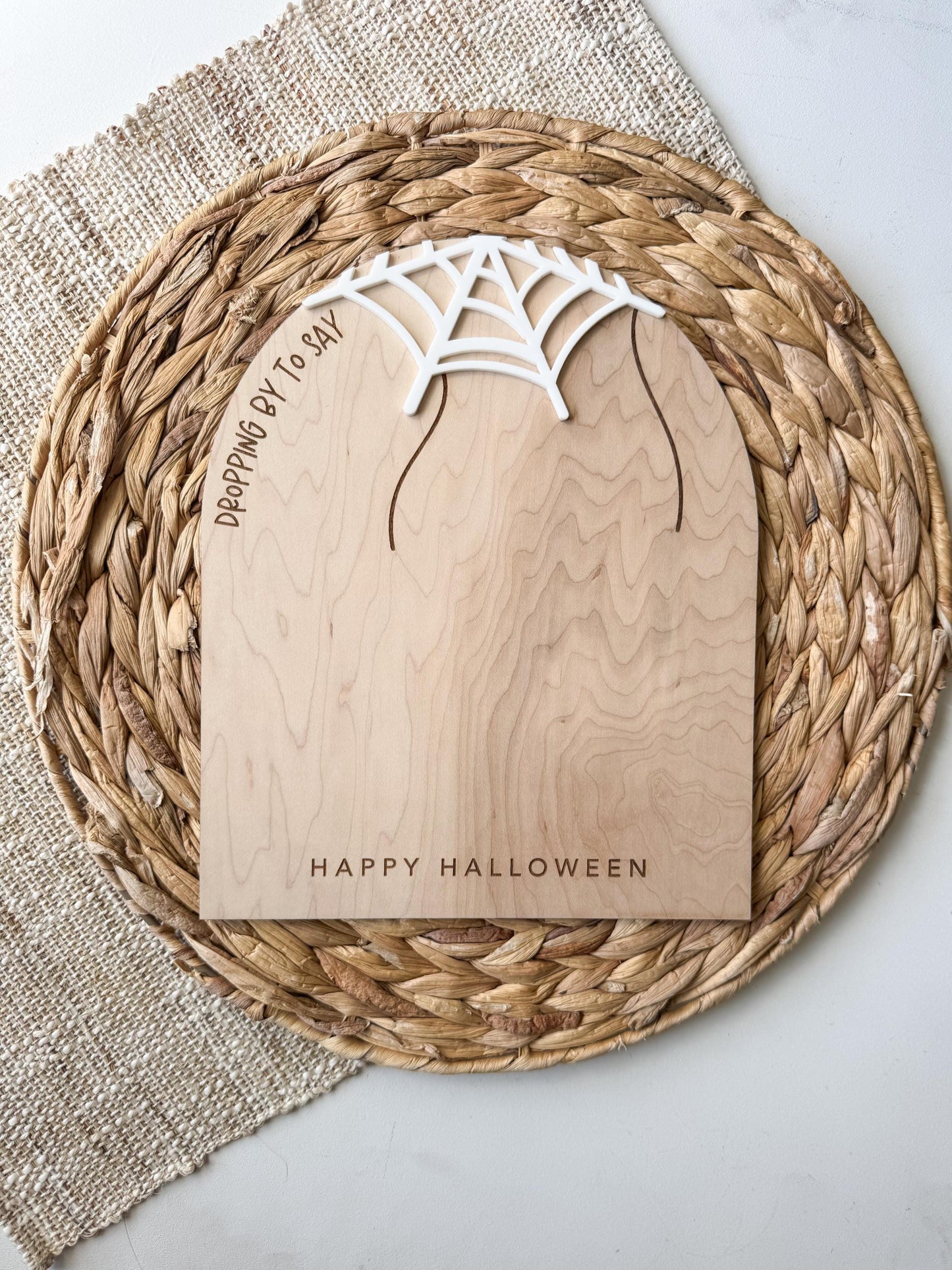 Halloween footprint keepsake DIY sign on wood personalized with child's name, grandparent gift