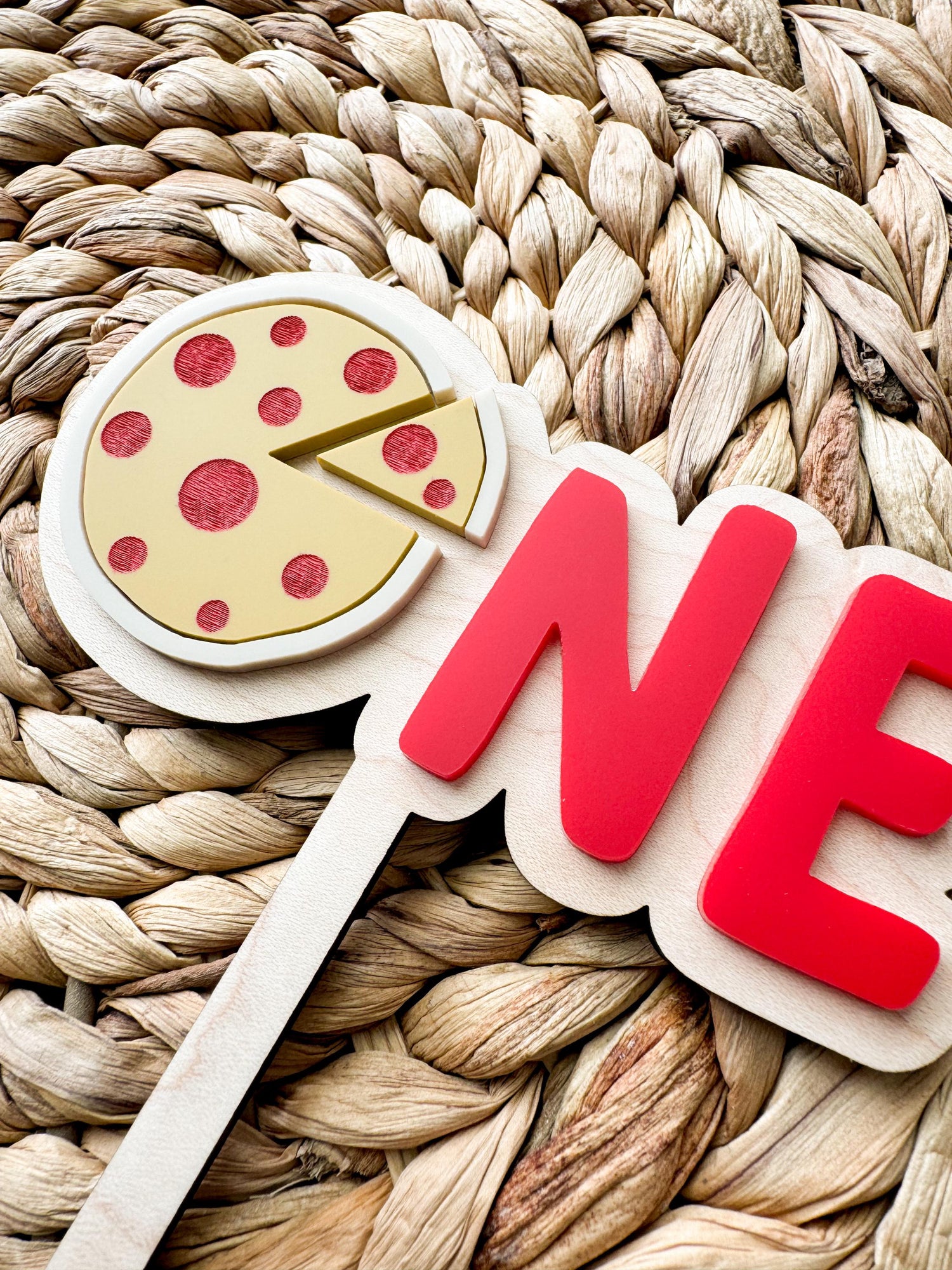 Pizza First Birthday Cake Topper | Custom Birthday Party Decor | 1st birthday Pizza Party | one whole year birthday theme | slice of fun