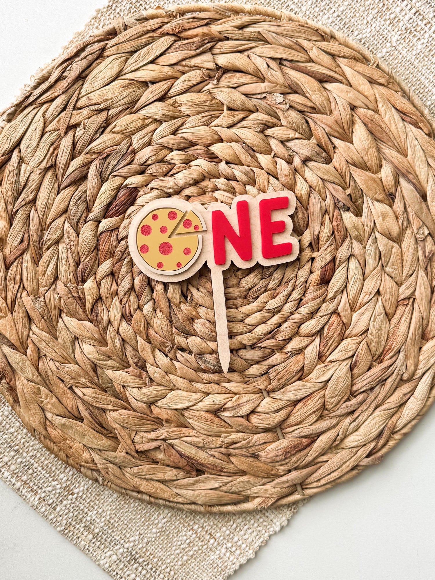 Pizza First Birthday Cake Topper | Custom Birthday Party Decor | 1st birthday Pizza Party | one whole year birthday theme | slice of fun