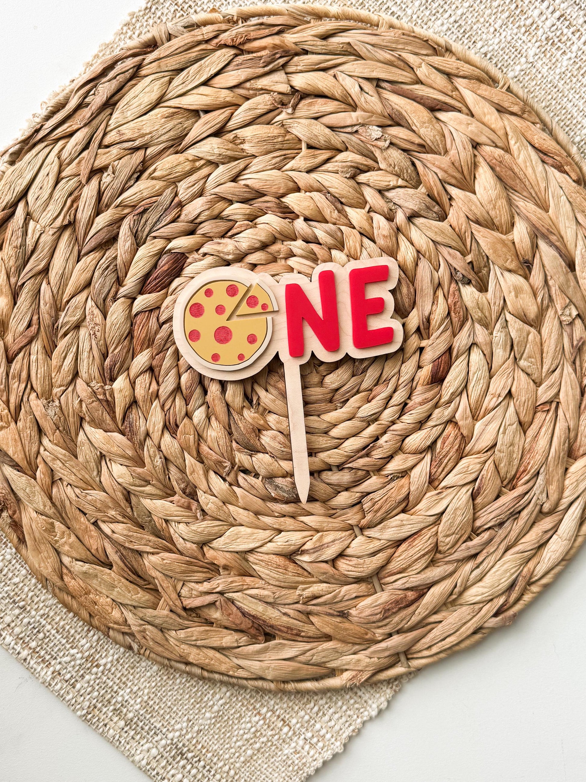 Fourth Birthday Cake Topper, Pizza Party Decor, Personalized Kids Bday Decoration, Custom Name Option