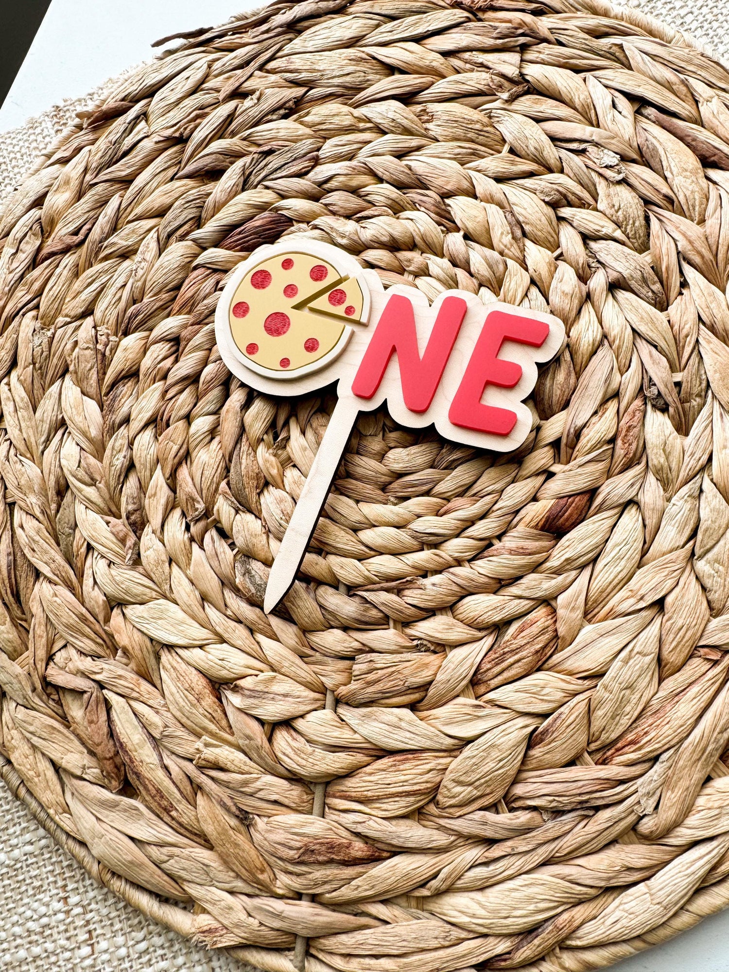 Pizza First Birthday Cake Topper | Custom Birthday Party Decor | 1st birthday Pizza Party | one whole year birthday theme | slice of fun