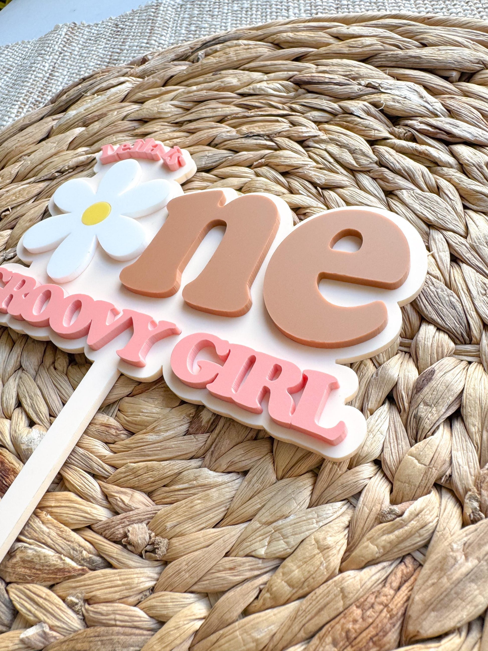 Groovy One Cake Topper | Retro Daisy First Birthday Decor