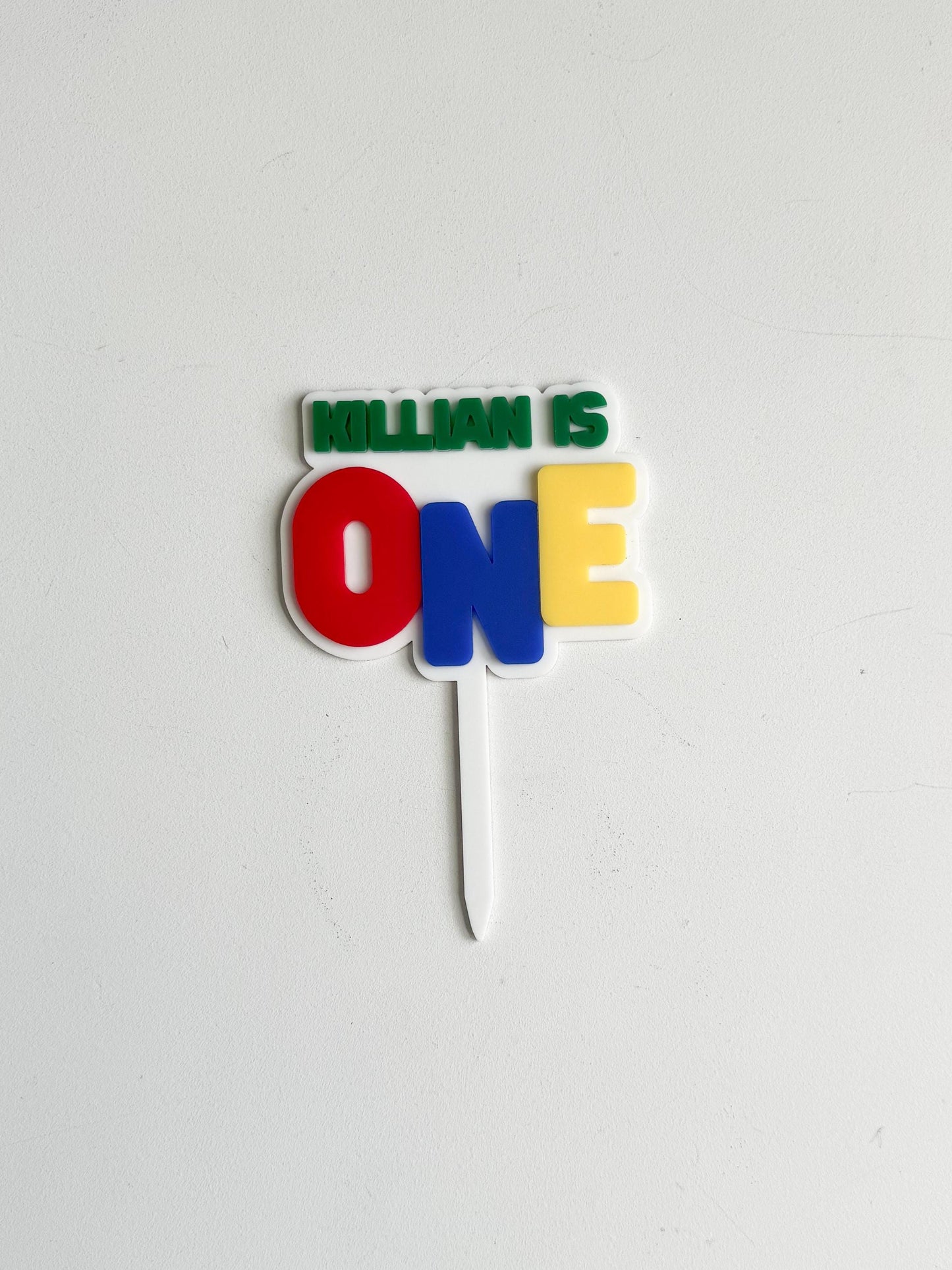 Custom Acrylic First Birthday Cake Topper | Colorful ONE Decoration