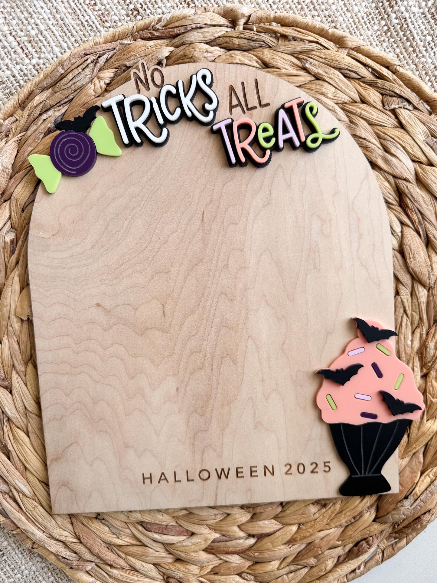 Halloween Handprint Sign | DIY Wooden Keepsake, Grandparent Gift