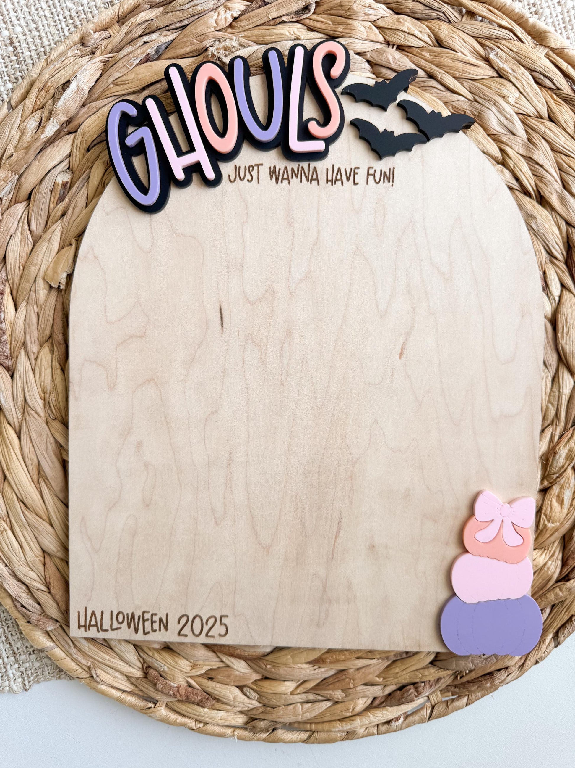 Halloween Handprint Sign | Baby Handprint or Footprint Keepsake , Ghouls Just Wanna Have Fun, Halloween Memory Gift for Grandparents