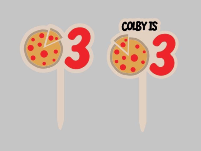 Pizza Birthday Cake Topper | Custom Birthday Party Decor | 3rd birthday Pizza Party | wanna pizza me birthday theme | slice of fun