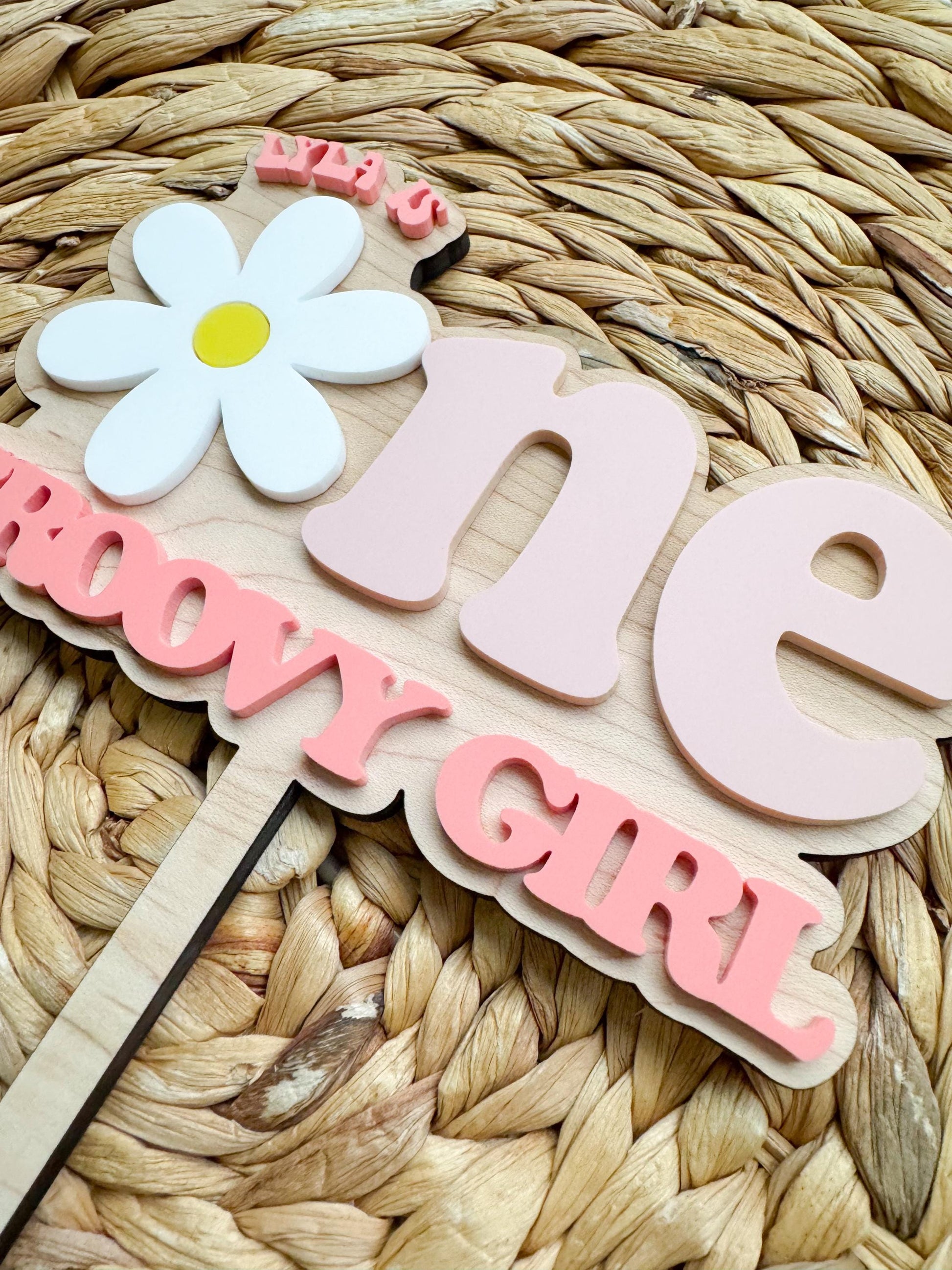 Groovy One Cake Topper | Retro Daisy First Birthday Decor