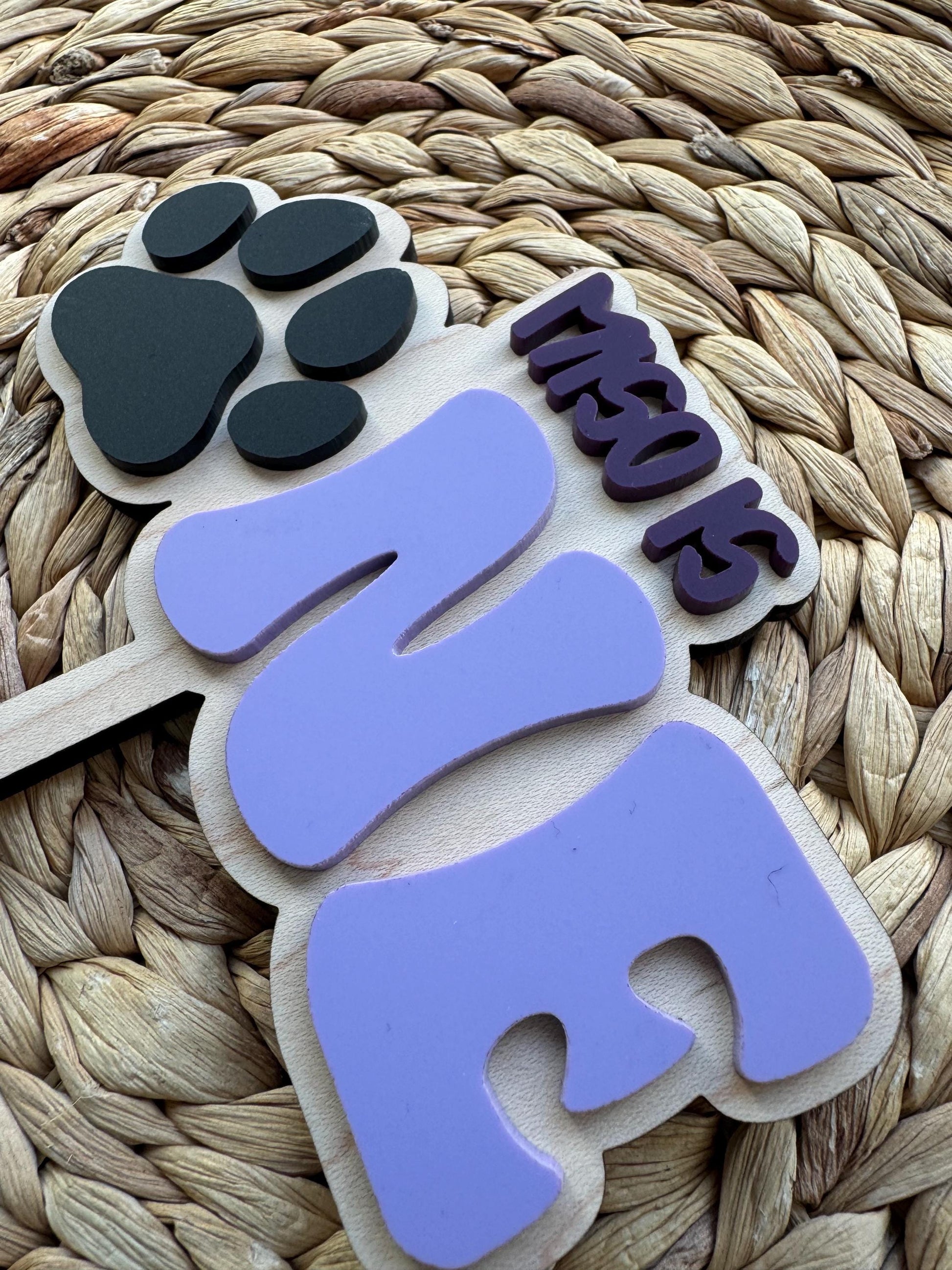 Personalized Paw Print 1st Birthday Cake Topper – Acrylic or Maple Wood