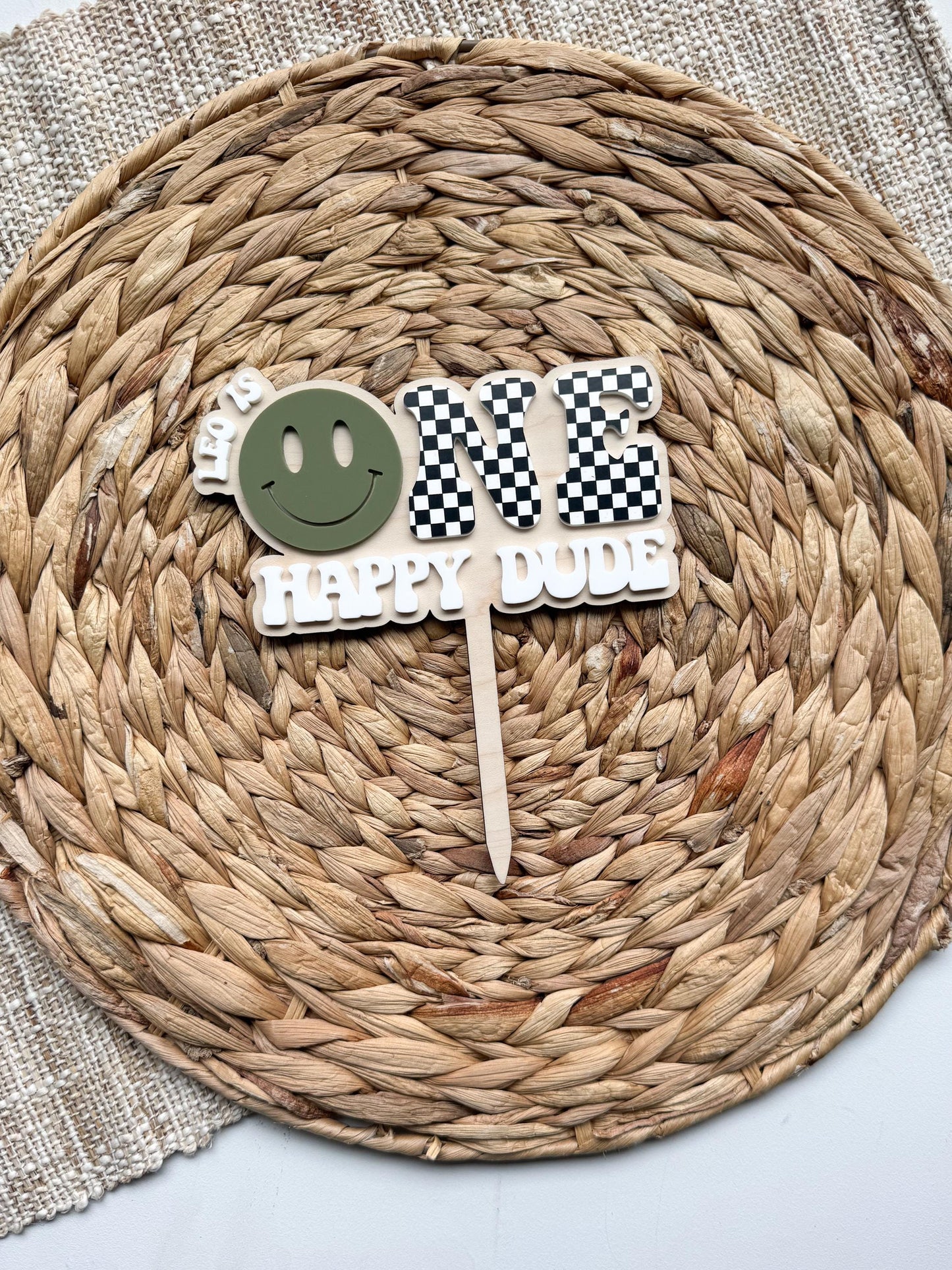 One Rad Dude Cake Topper | First Birthday Party Decoration | Happy 1st decor