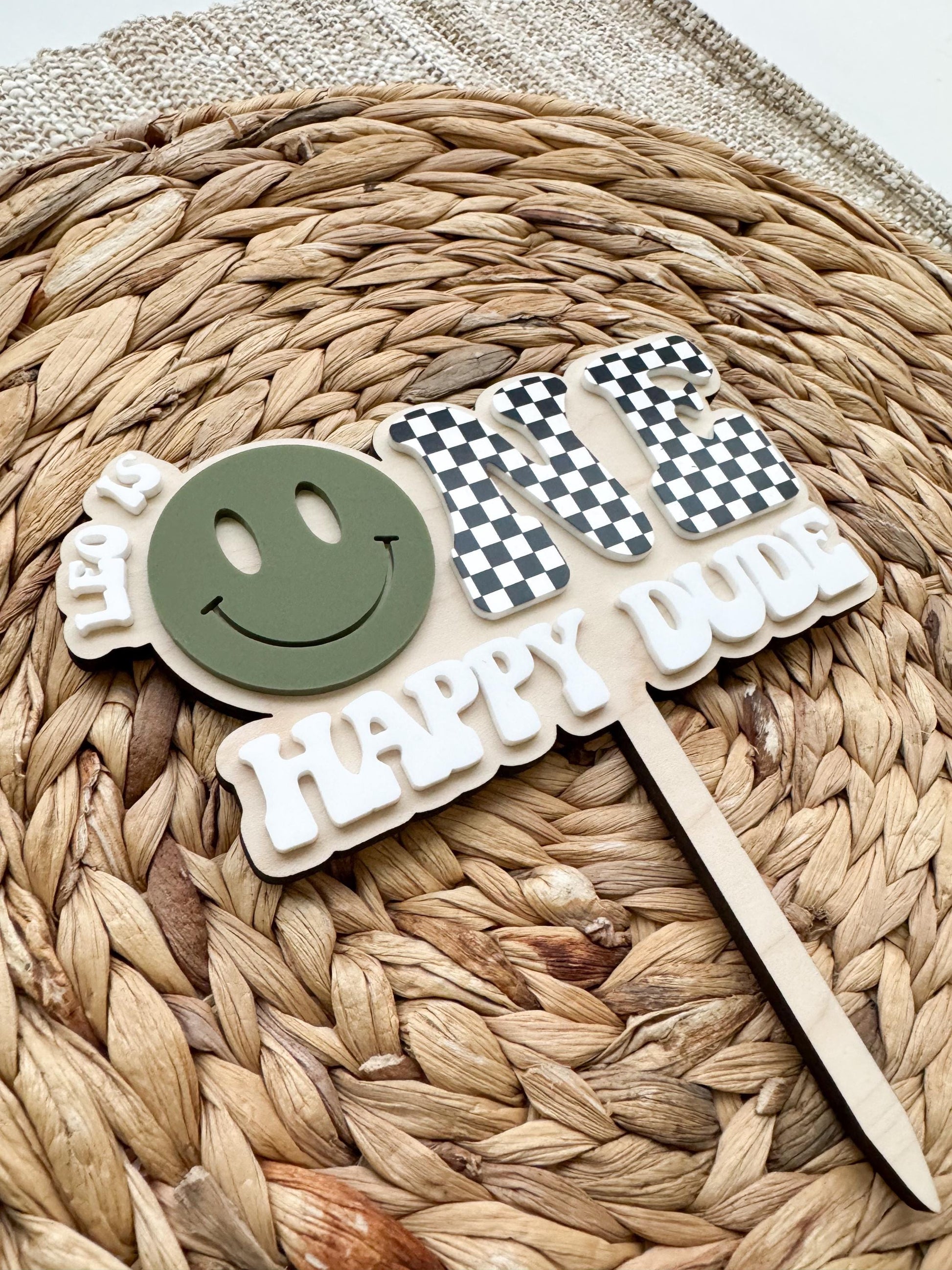 One Rad Dude Cake Topper | First Birthday Party Decoration | Happy 1st decor