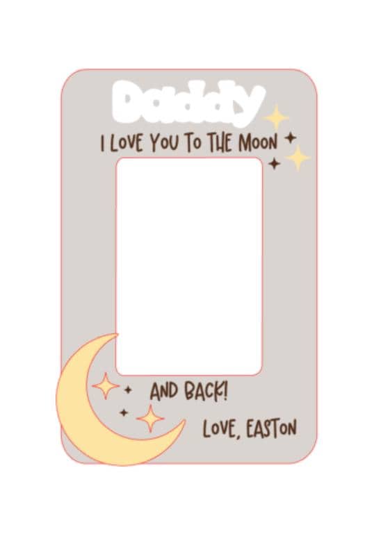 Love You To The Moon Gift | Visor Clip | Photo Fridge Magnet | Personalized Picture Frame