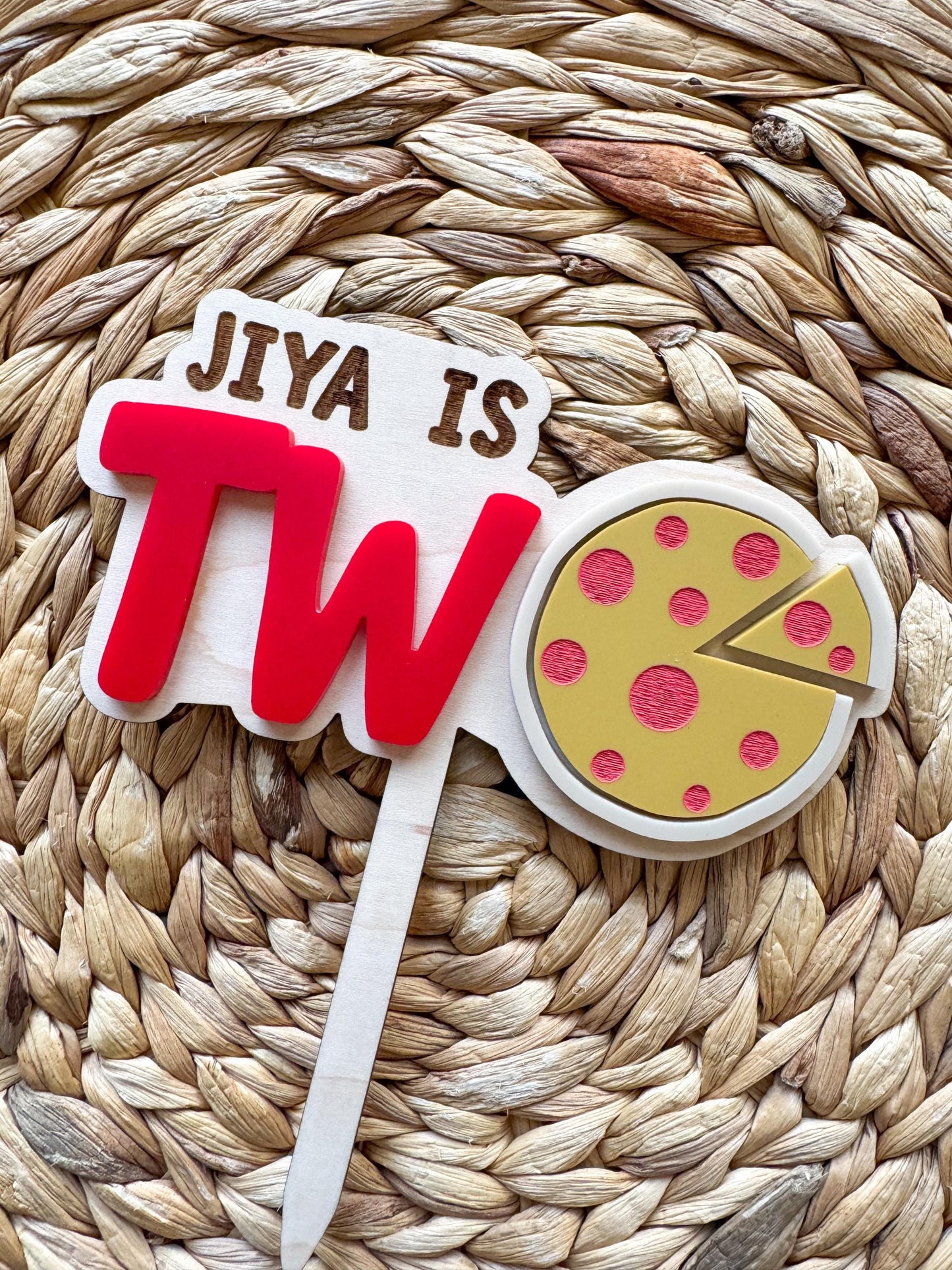 Personalized Second Birthday Cake Topper – “TWO” Birthday Topper | slice of fun