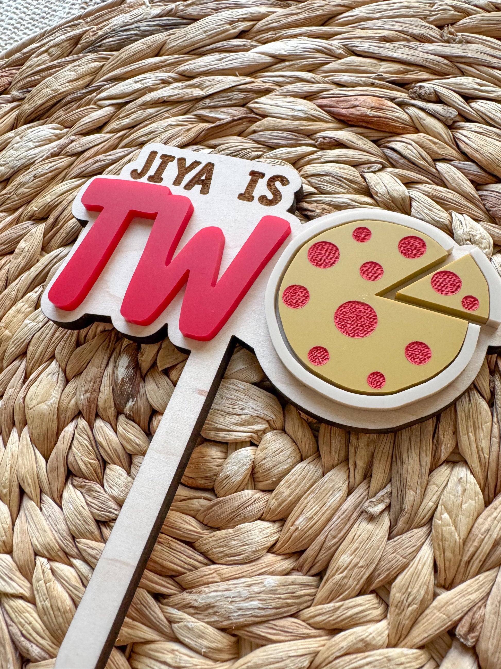 Personalized Second Birthday Cake Topper – “TWO” Birthday Topper | slice of fun