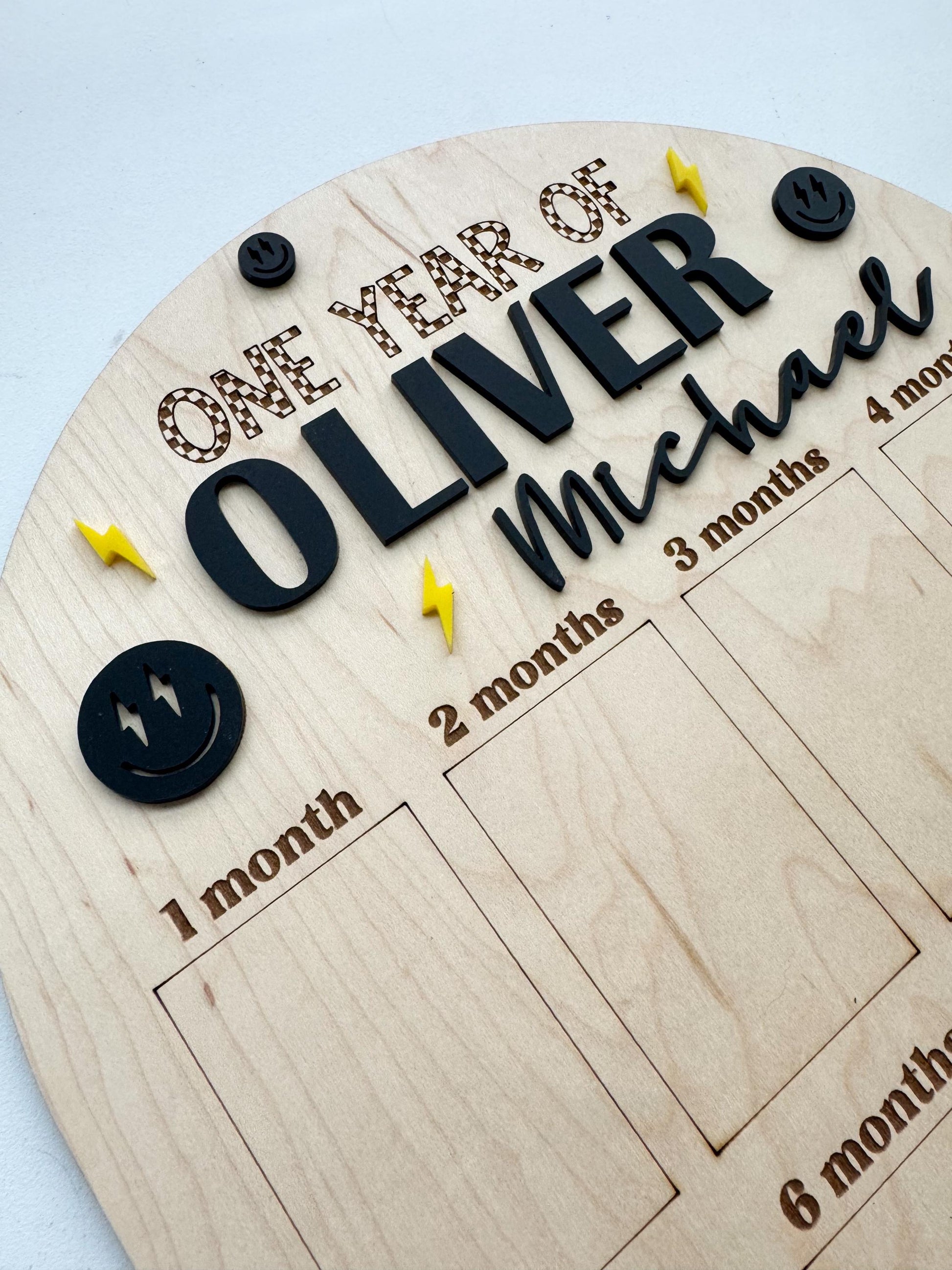 One Year of Photos Milestone Board – Custom First Birthday Photo Display