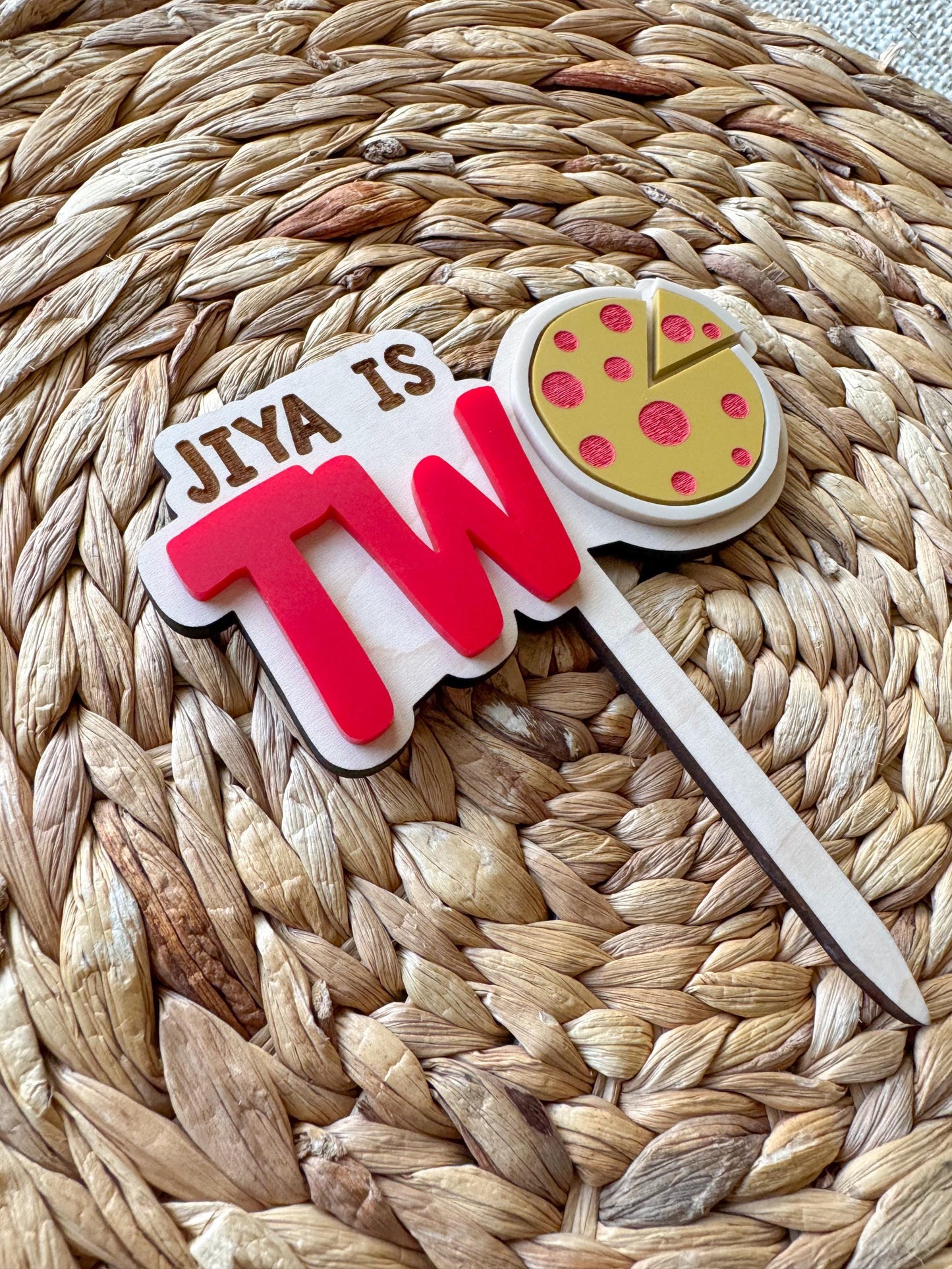 Personalized Second Birthday Cake Topper – “TWO” Birthday Topper | slice of fun