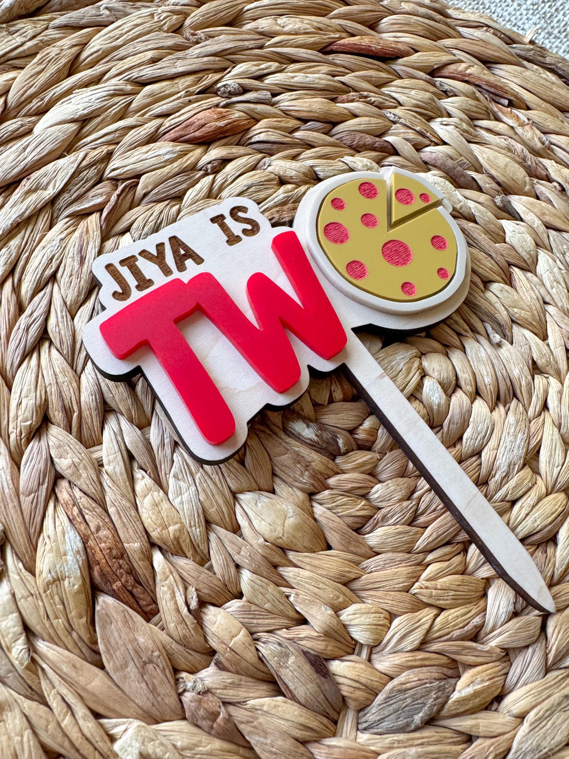 Personalized Second Birthday Cake Topper – “TWO” Birthday Topper | slice of fun