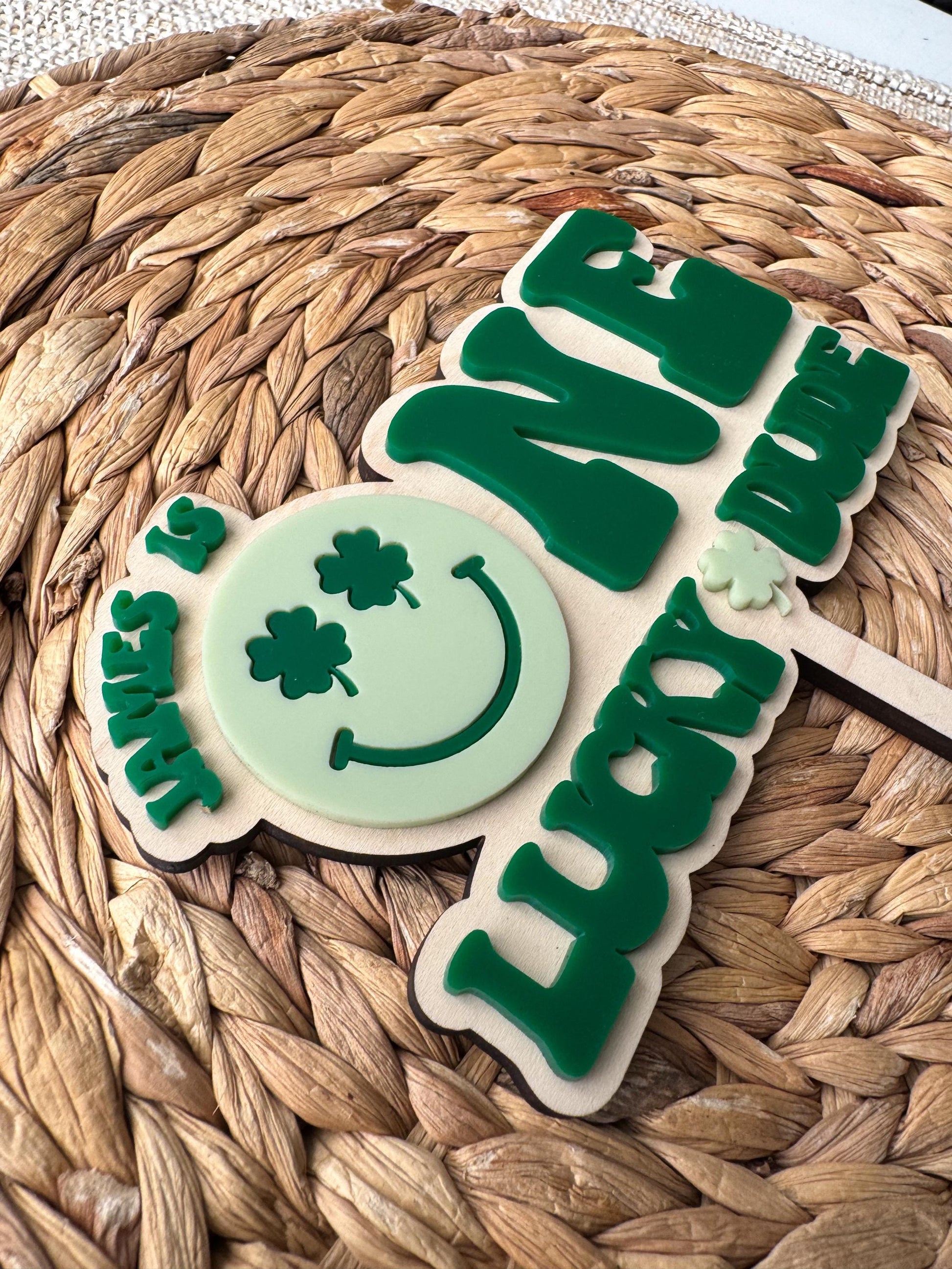 One Lucky Dude First Cake Topper | 1st Birthday Party Decor | St Patricks theme