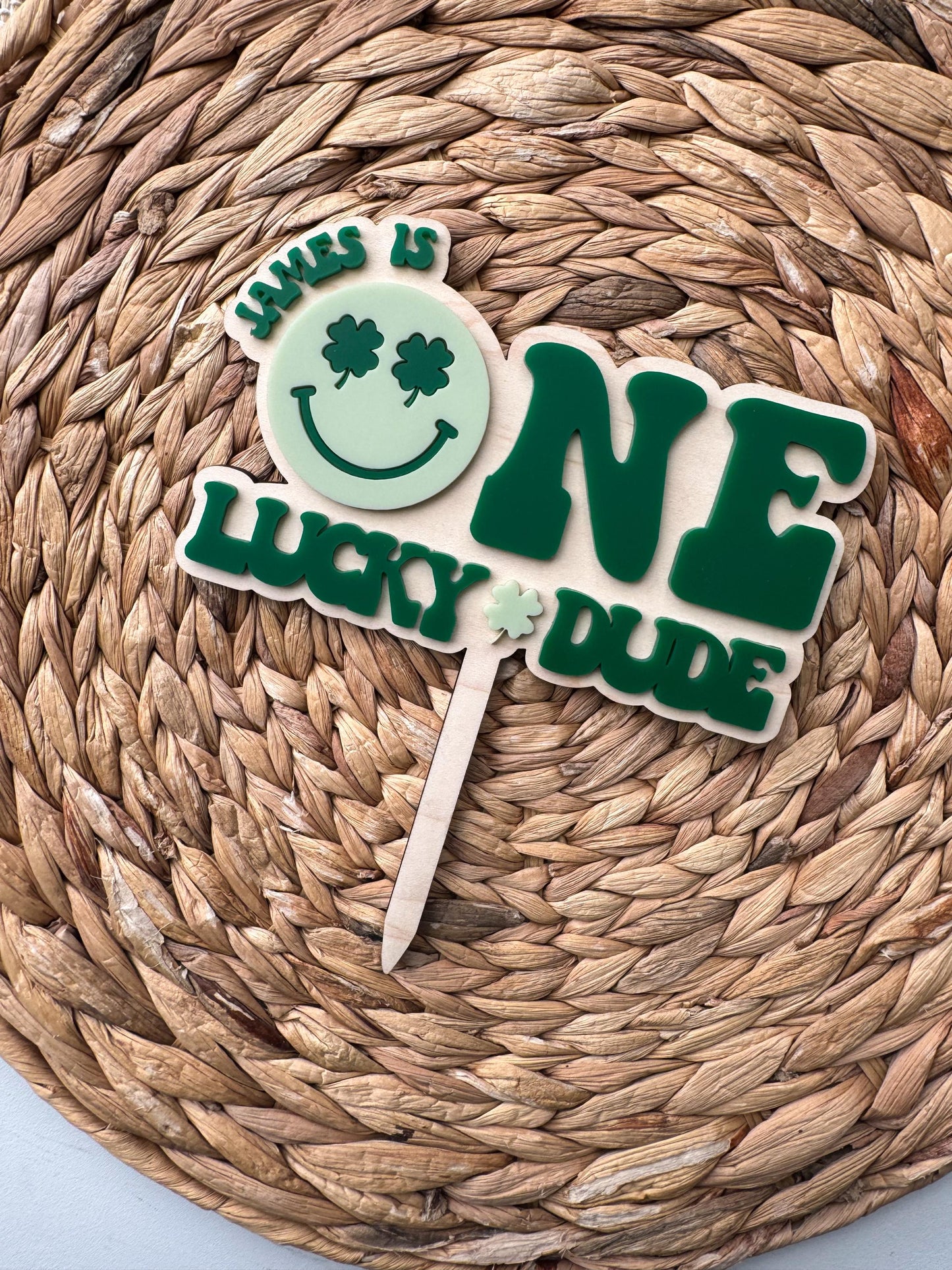 One Lucky Dude First Cake Topper | 1st Birthday Party Decor | St Patricks theme