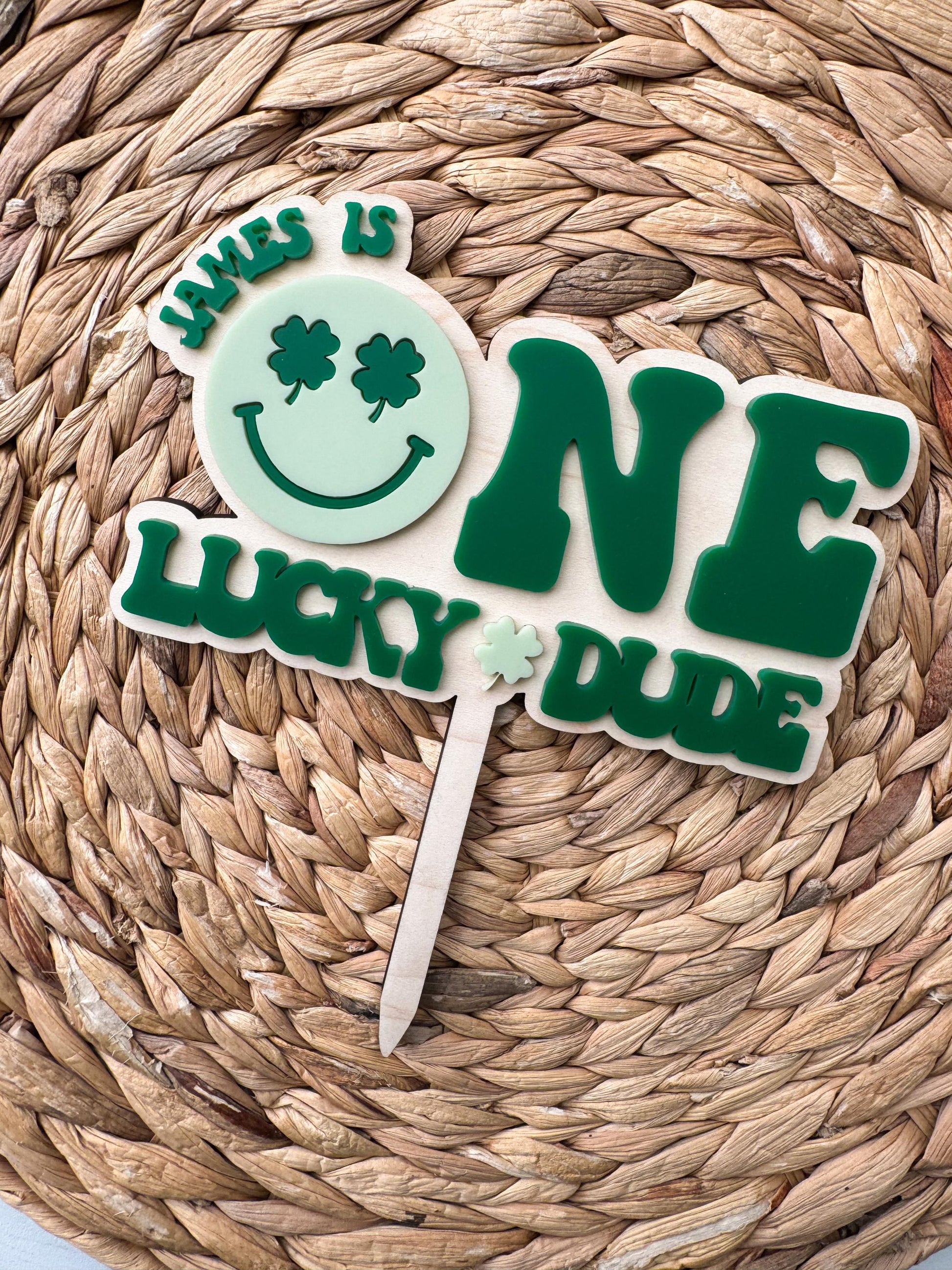 One Lucky Dude First Cake Topper | 1st Birthday Party Decor | St Patricks theme