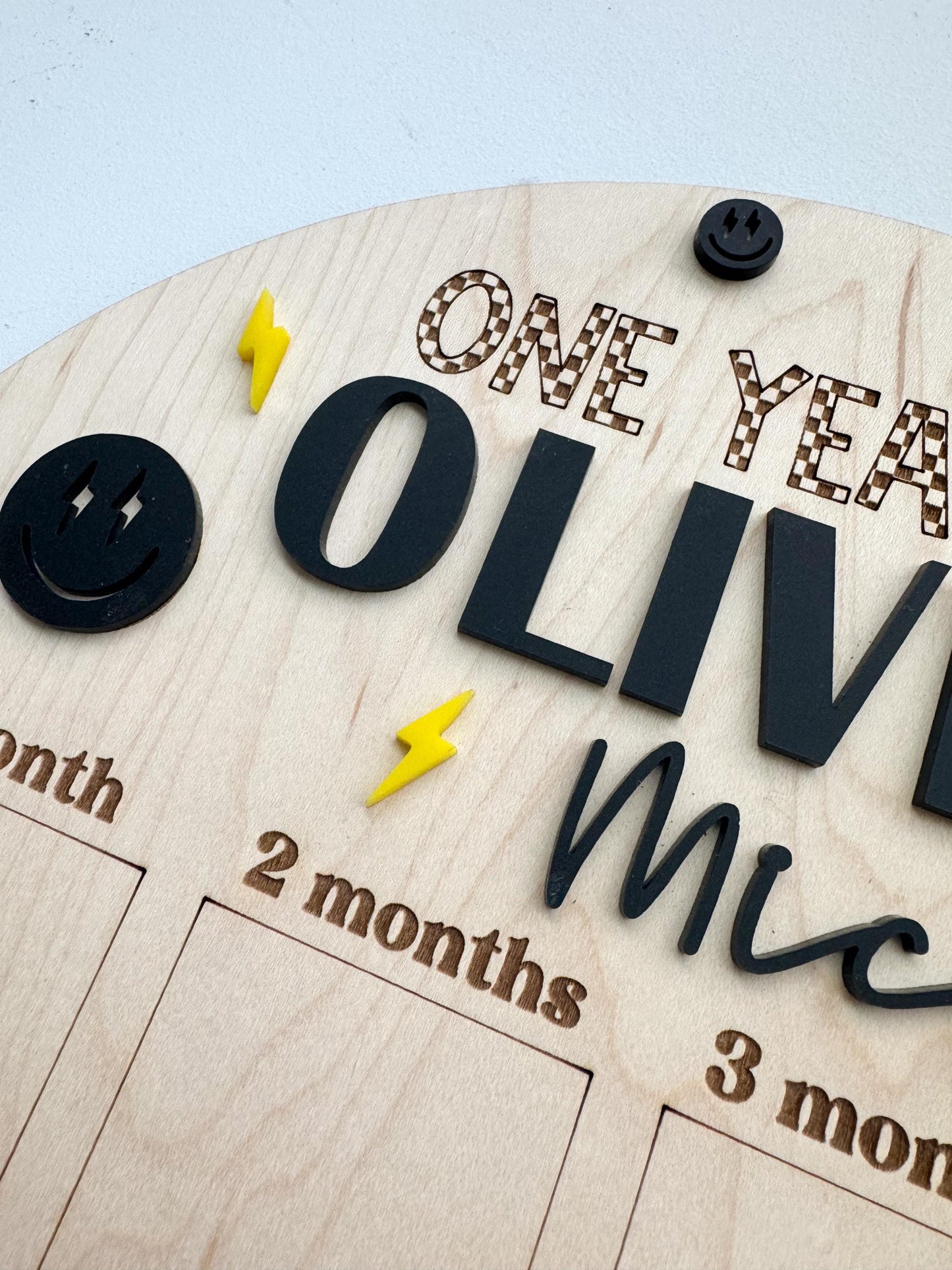 One Year of Photos Milestone Board – Custom First Birthday Photo Display