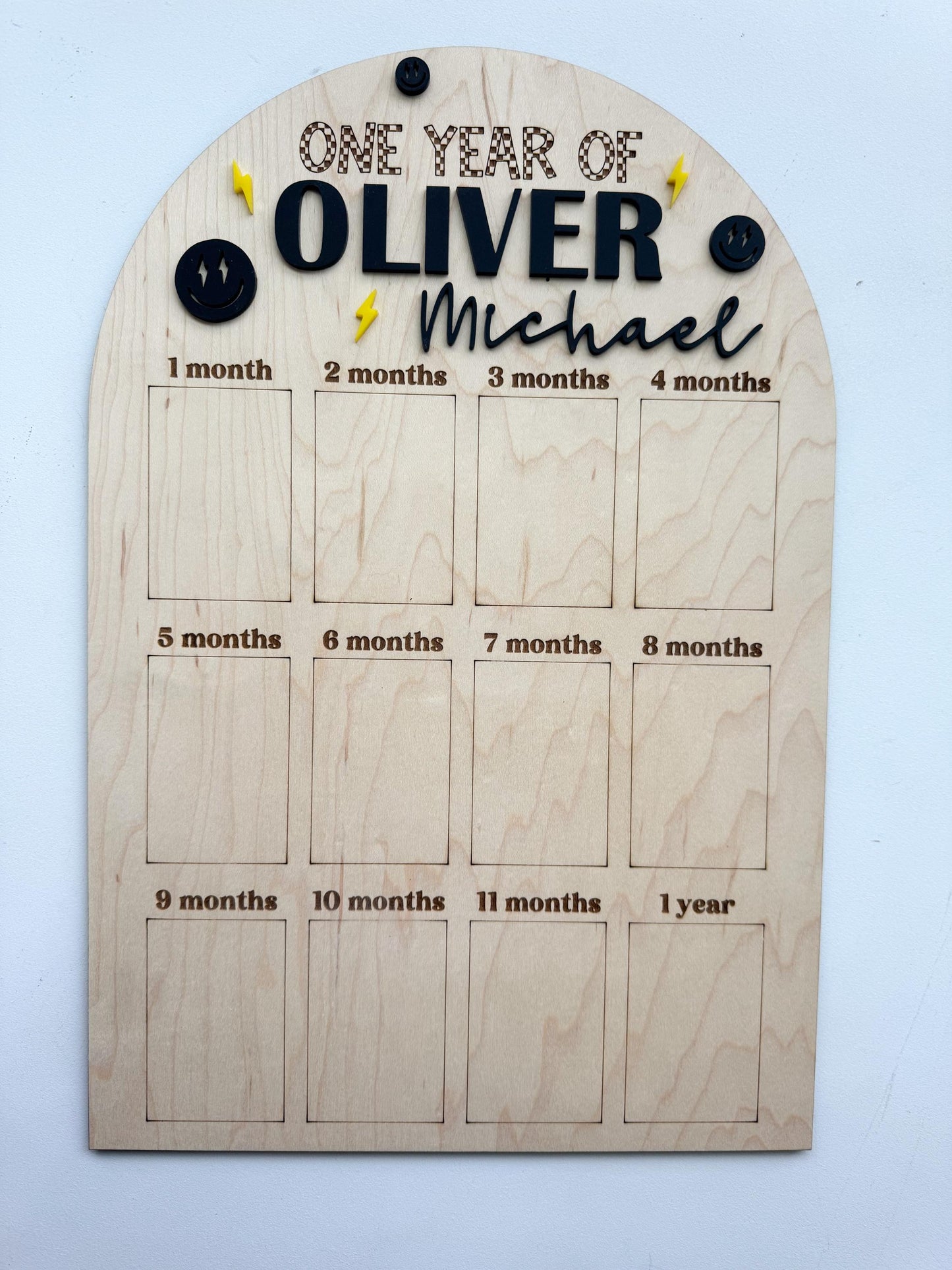 First Year Photo Board | One Cool | Monthly Milestone | 1st Birthday Party Decor | One Year of | Checkerboard | My First Year | Rad Boy Girl
