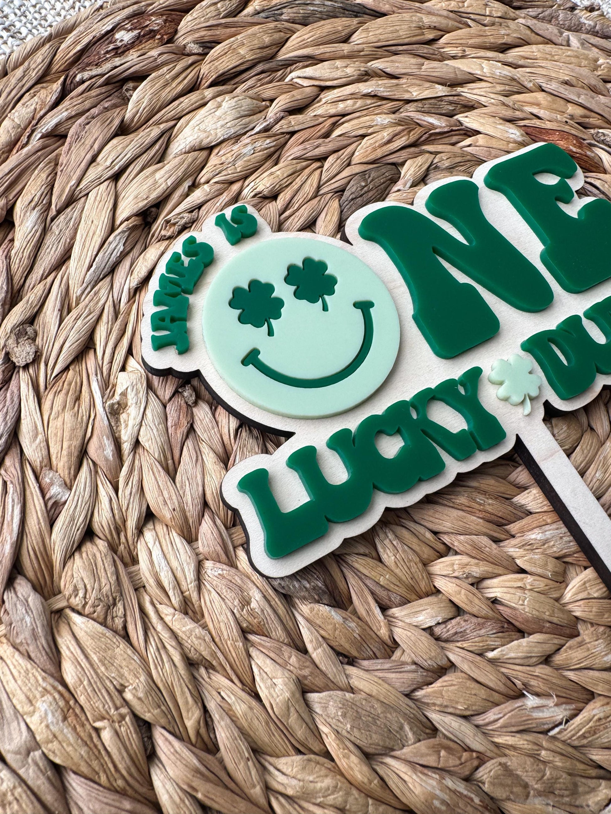 One Lucky Dude First Cake Topper | 1st Birthday Party Decor | St Patricks theme