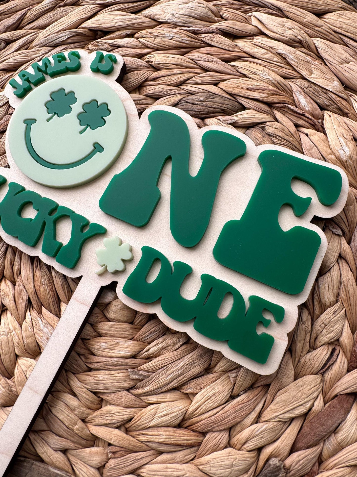 One Lucky Dude First Cake Topper | 1st Birthday Party Decor | St Patricks theme