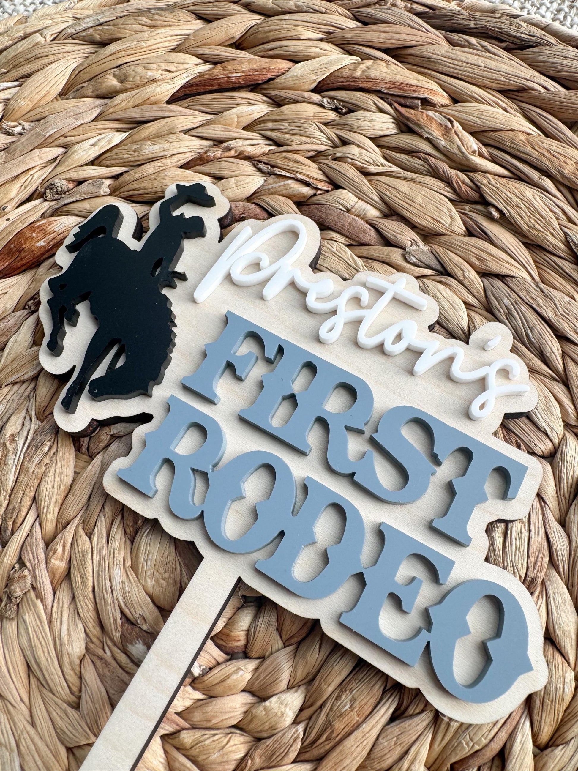 First Rodeo Birthday Cake Topper | Custom Birthday Party Decor | 1st birthday Western | Cowboy Theme | Cowgirl