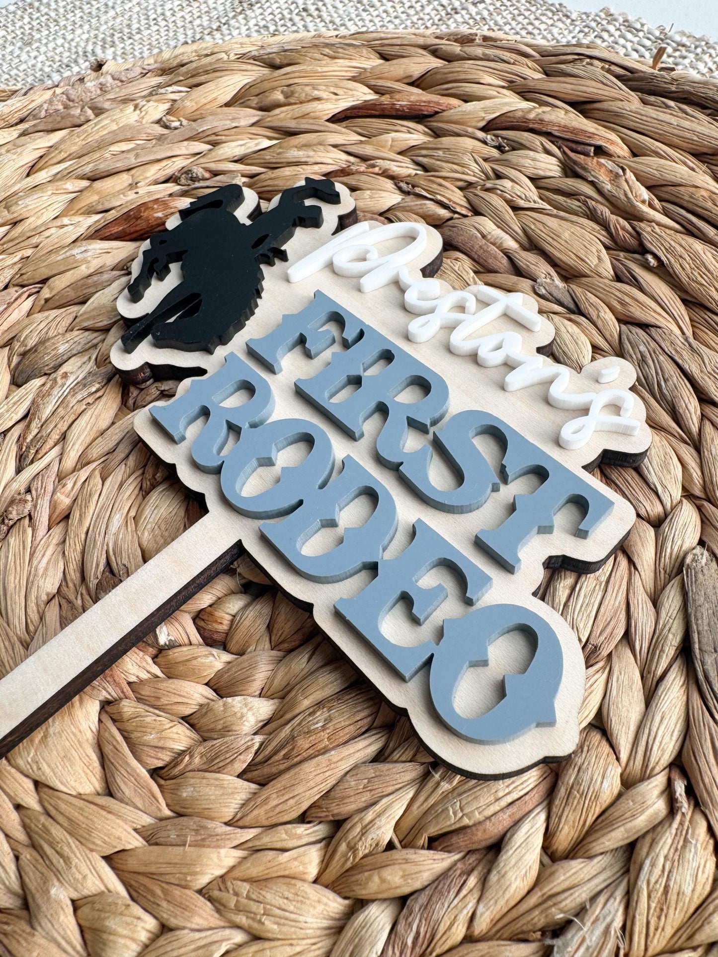 My First Rodeo Cake Topper | Western Birthday Smash Cake Cowboy Theme