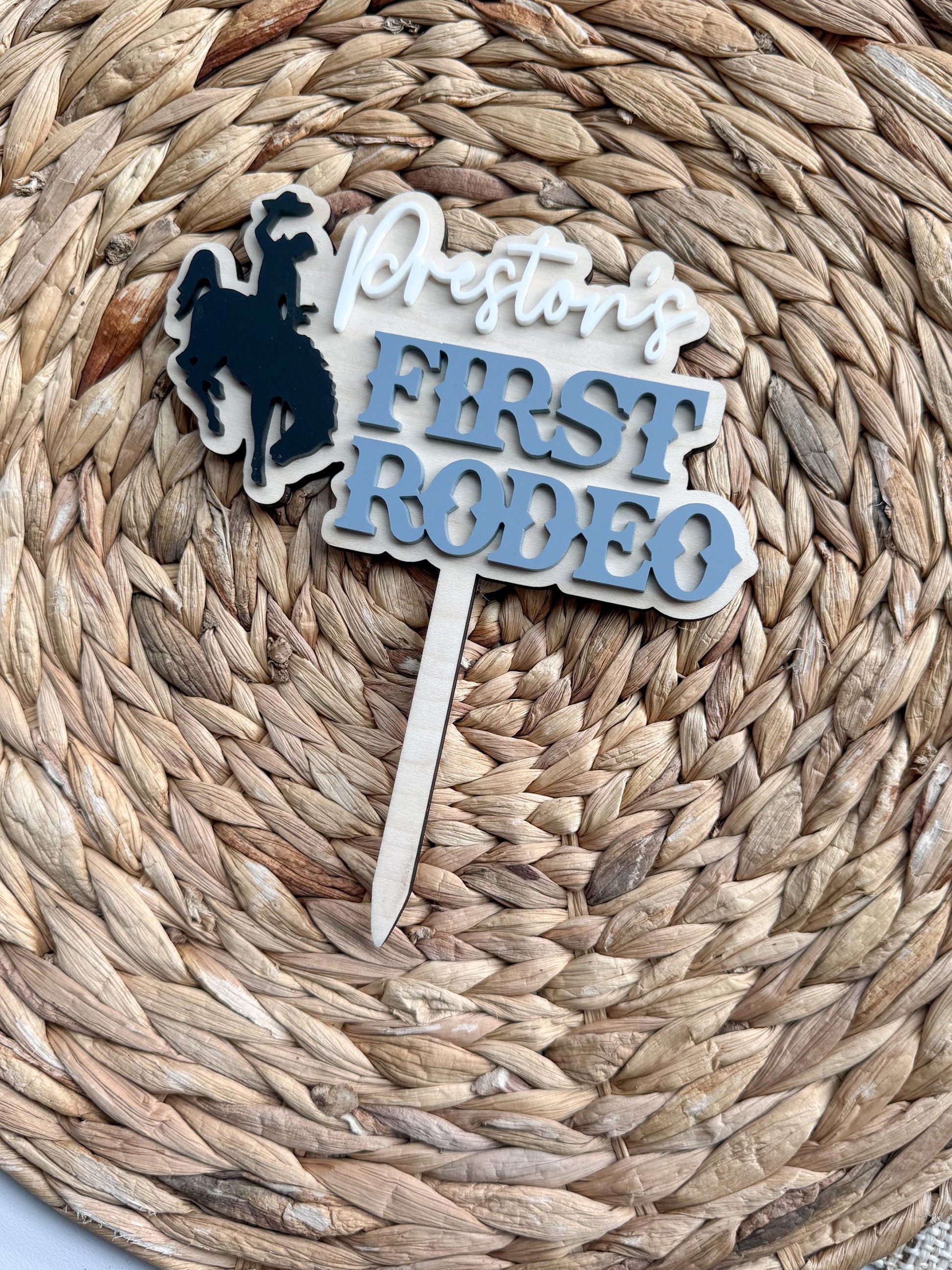First Rodeo Birthday Cake Topper | Custom Birthday Party Decor | 1st birthday Western | Cowboy Theme | Cowgirl