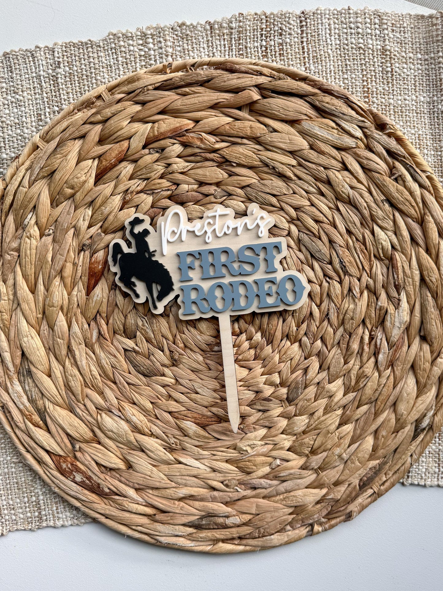 First Rodeo Birthday Cake Topper | Custom Birthday Party Decor | 1st birthday Western | Cowboy Theme | Cowgirl