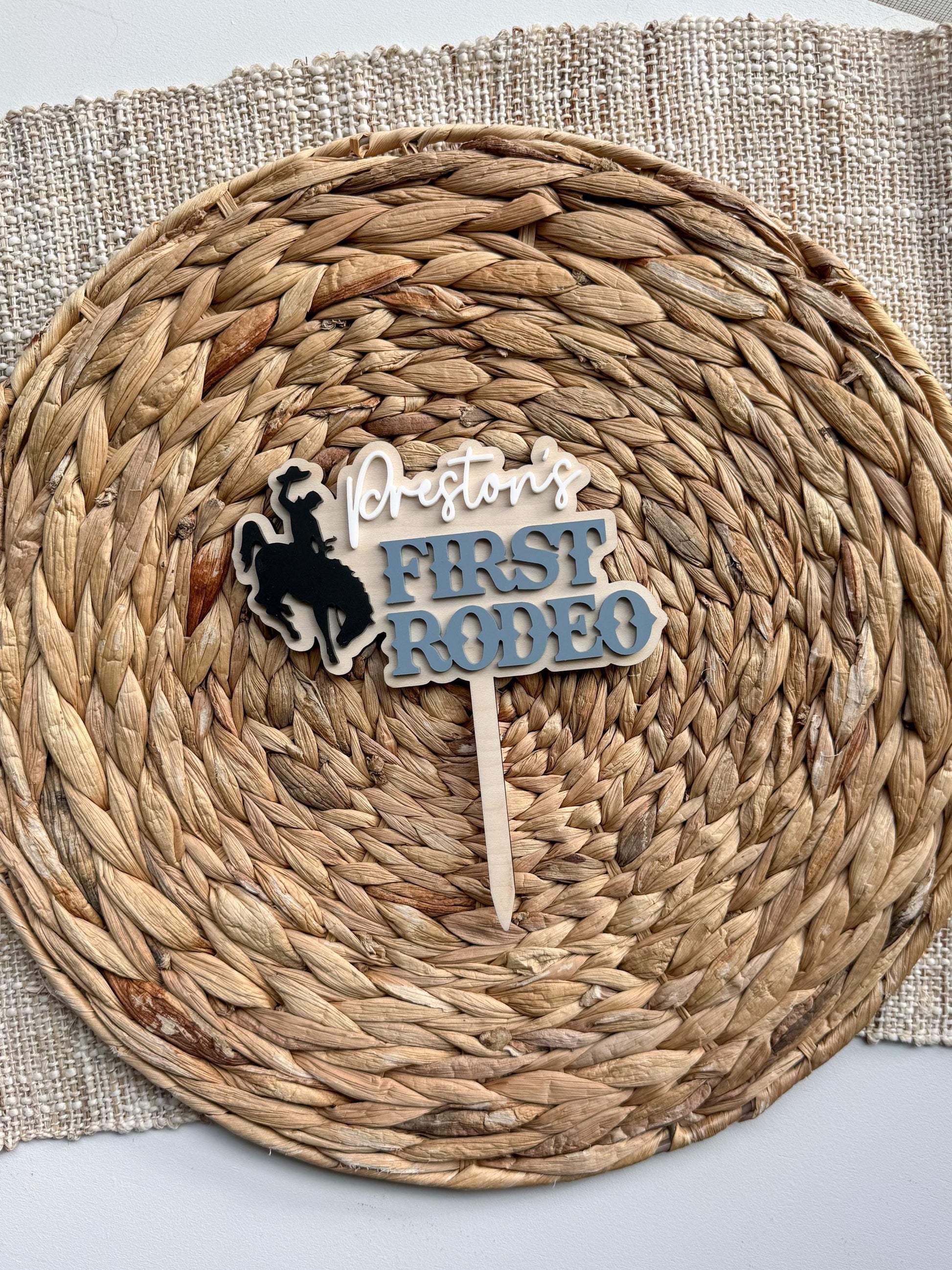 First Rodeo Birthday Cake Topper | Custom Birthday Party Decor | 1st birthday Western | Cowboy Theme | Cowgirl