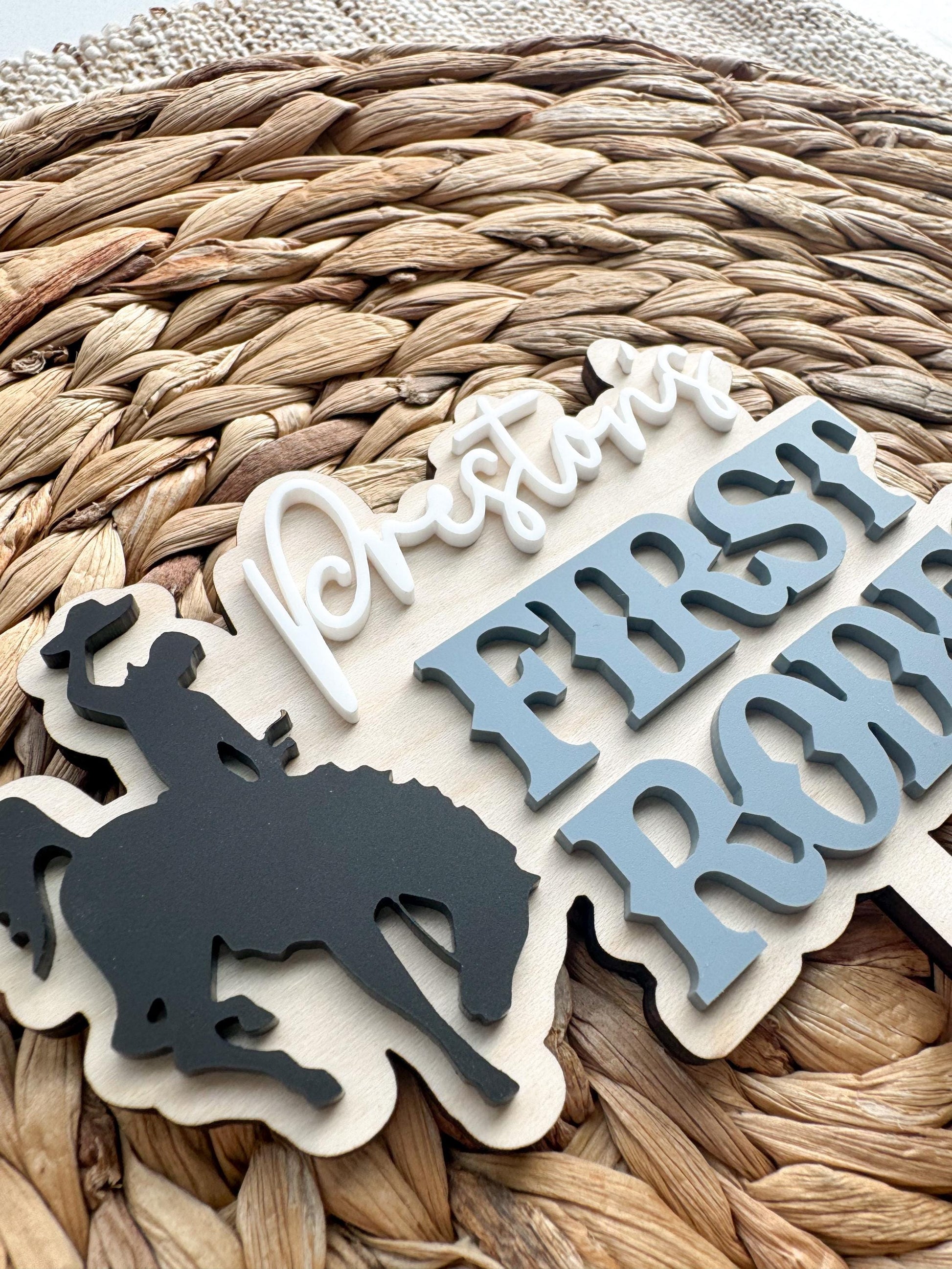 First Rodeo Birthday Cake Topper | Custom Birthday Party Decor | 1st birthday Western | Cowboy Theme | Cowgirl