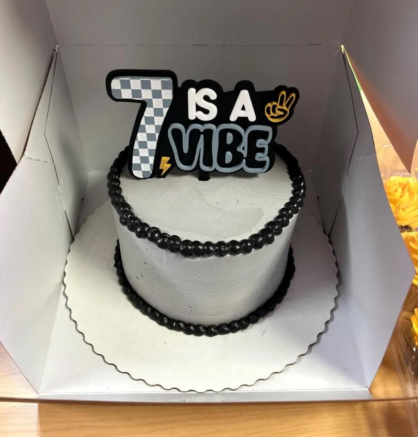 Is A Vibe Birthday Cake Topper Personalized Age Retro Smiley Party Decor