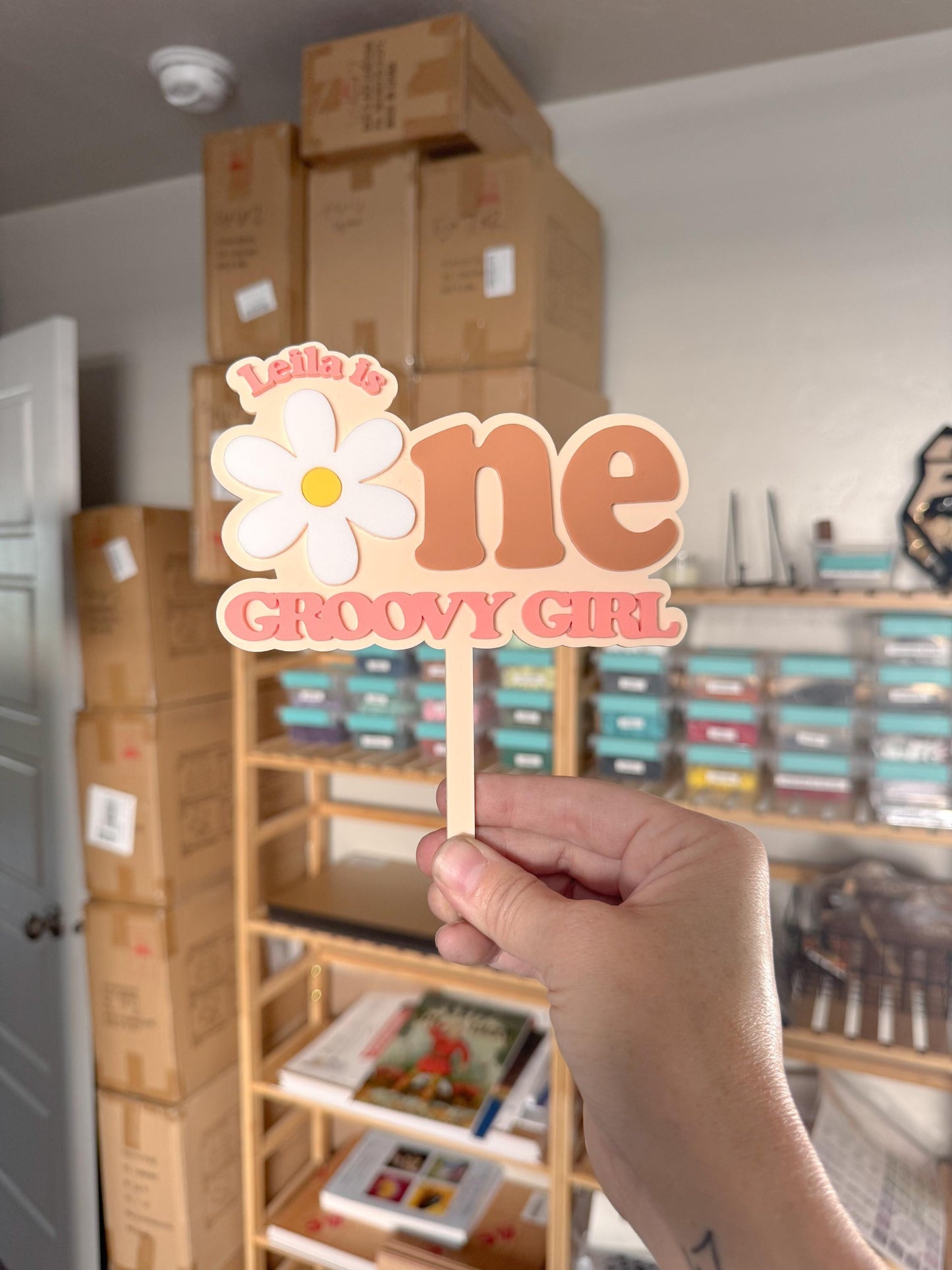 One Happy Girl – Daisy Cake Topper | First Birthday Floral Party Decor