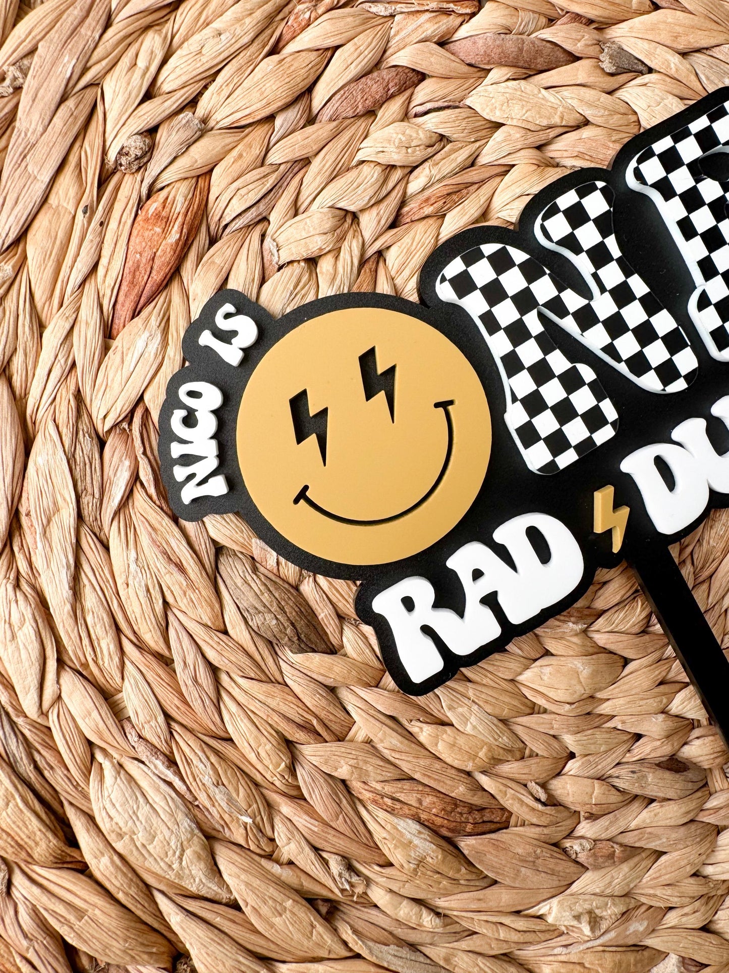 One Rad Dude Cake Topper | First Birthday Party Decoration | Happy 1st decor