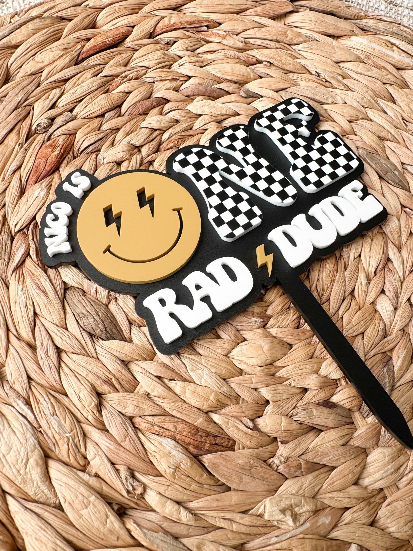 One Rad Dude Cake Topper | First Birthday Party Decoration | Happy 1st decor