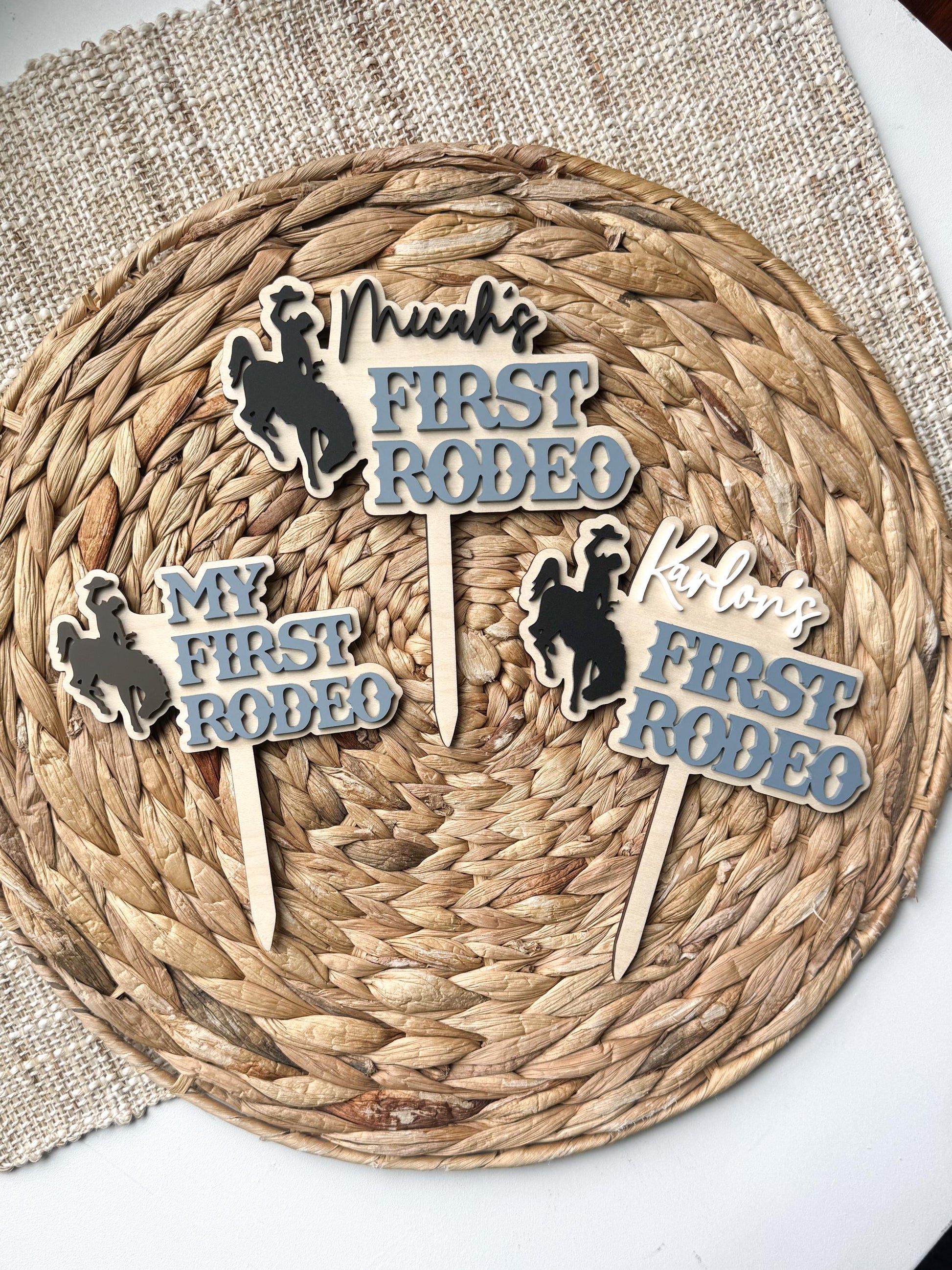 My First Rodeo Cake Topper | Western Birthday Smash Cake Cowboy Theme
