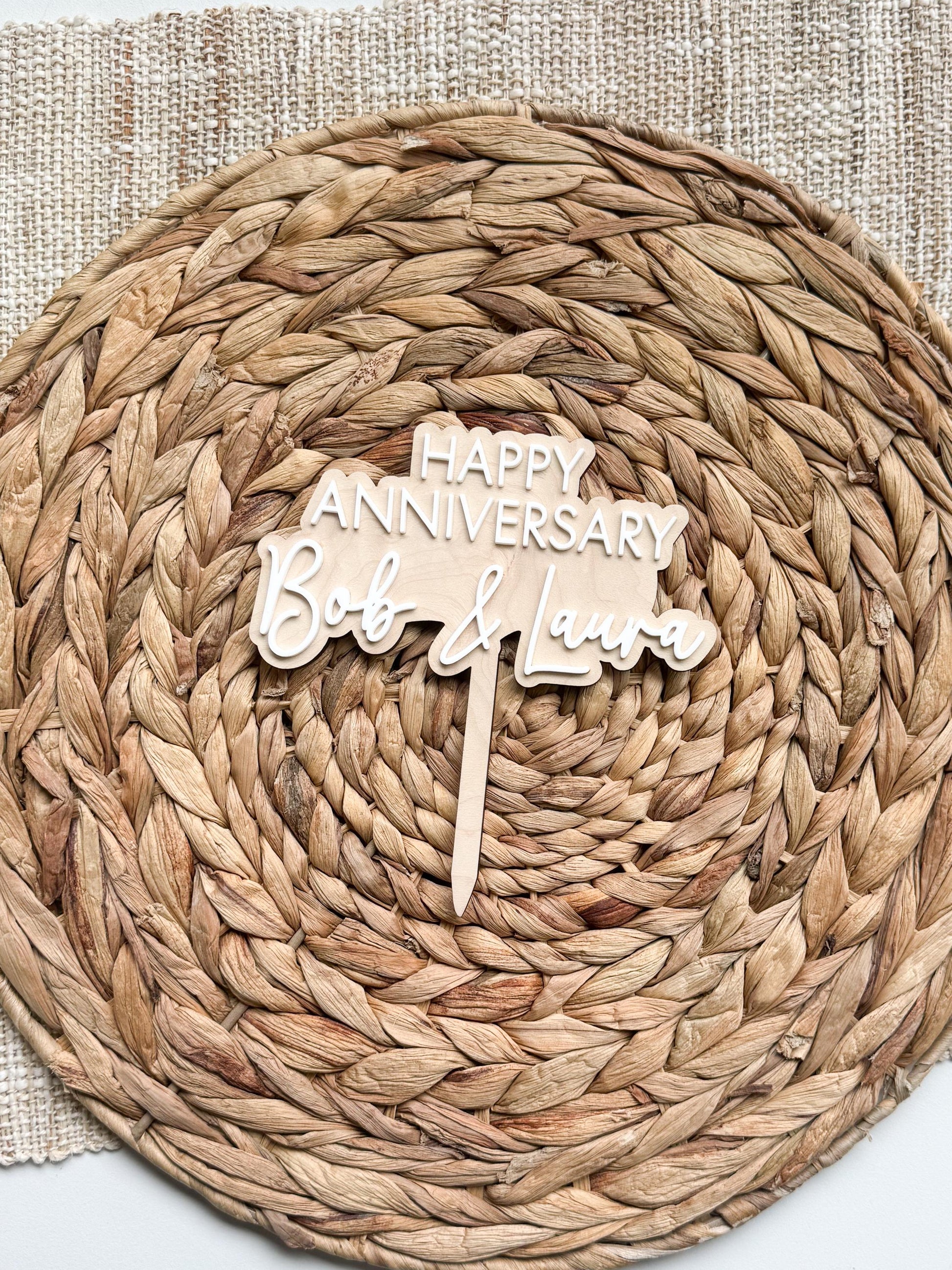 Anniversary Cake Topper, Personalized Couple Names, Wedding Party Decoration, Custom Colors
