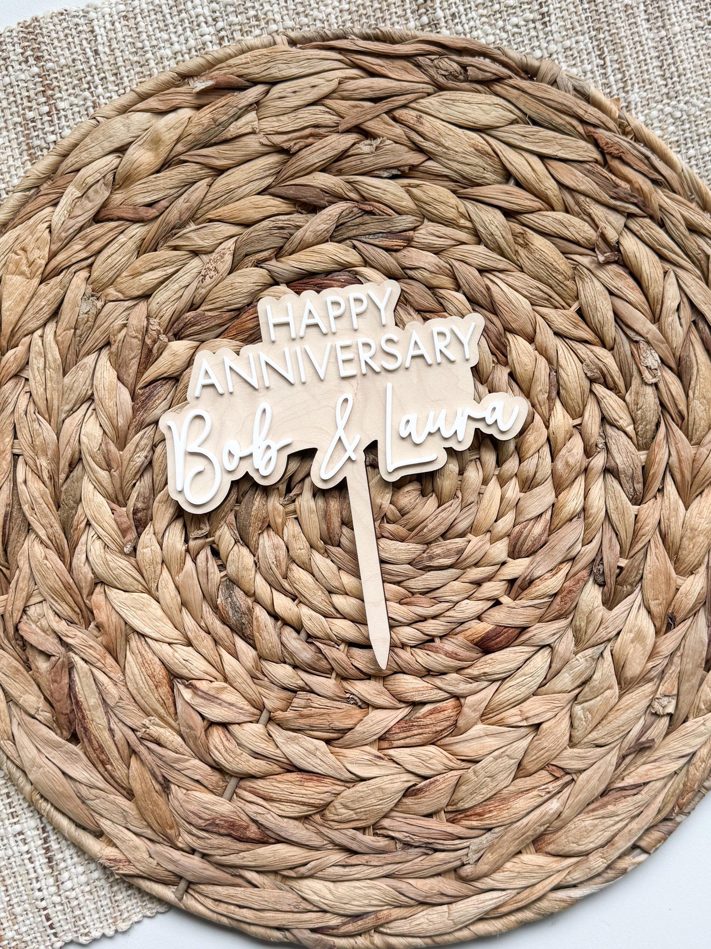 Anniversary Cake Topper, Personalized Couple Names, Wedding Party Decoration, Custom Colors