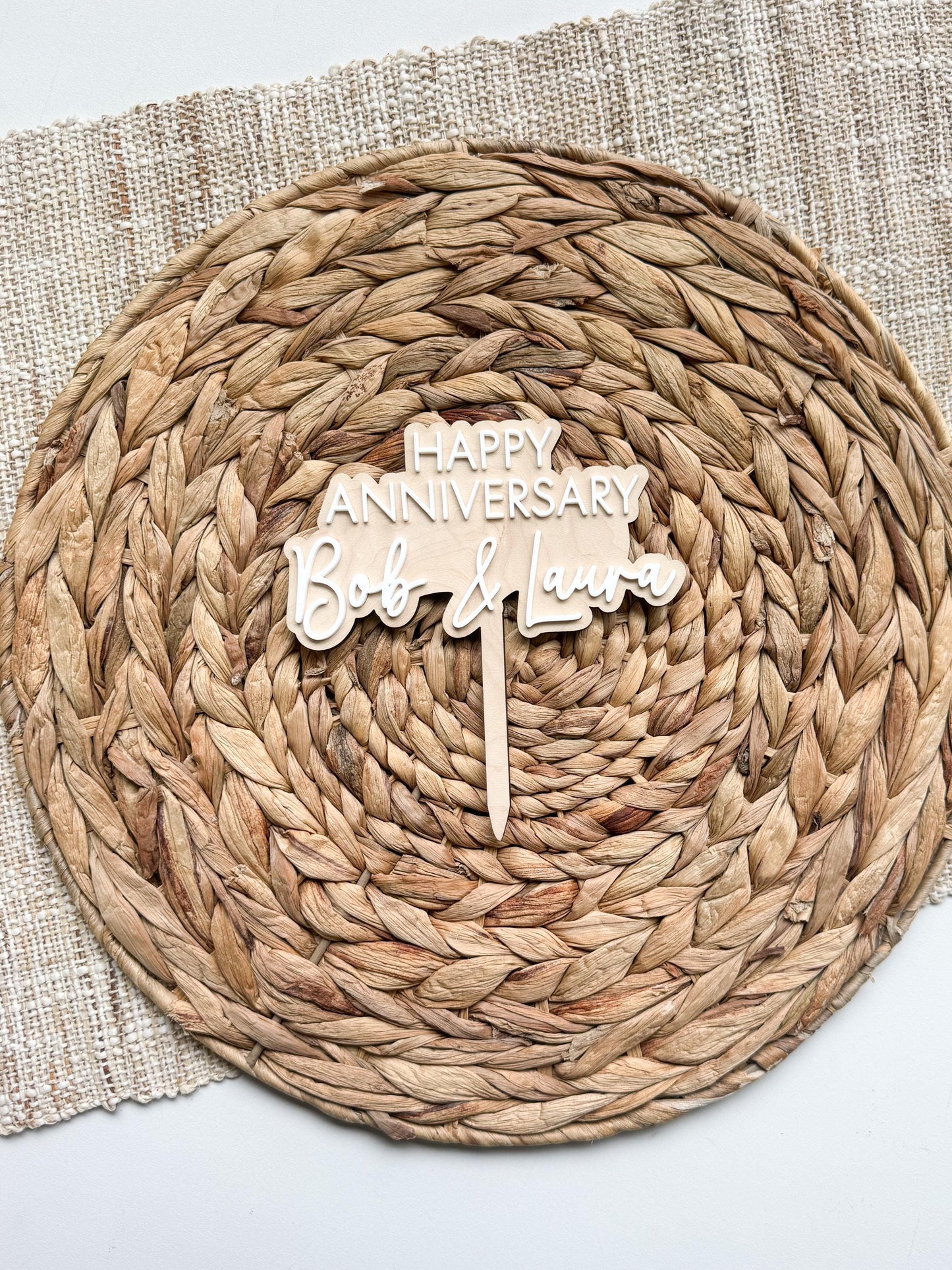 Anniversary Cake Topper, Personalized Couple Names, Wedding Party Decoration, Custom Colors