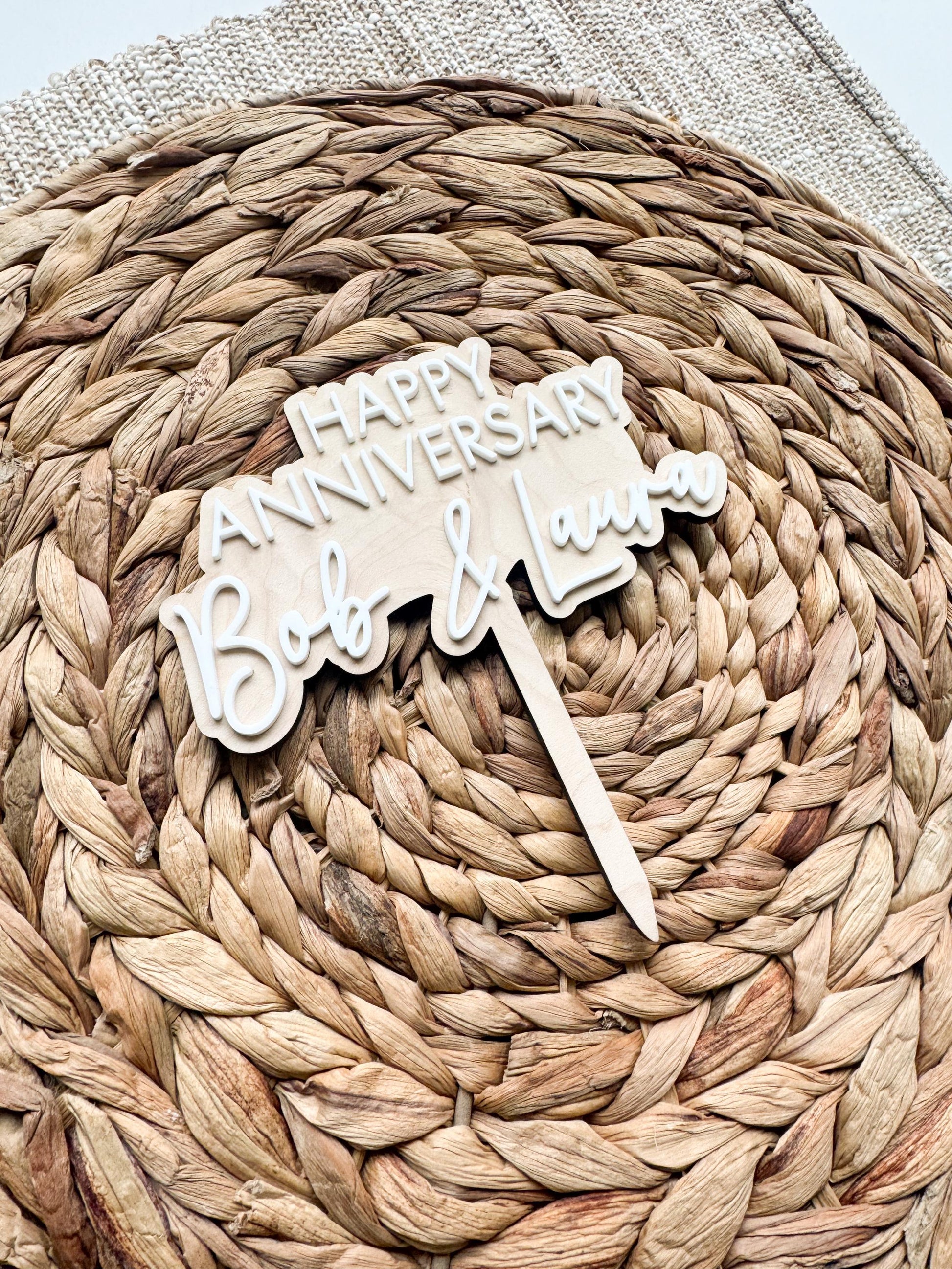 Anniversary Cake Topper, Personalized Couple Names, Wedding Party Decoration, Custom Colors
