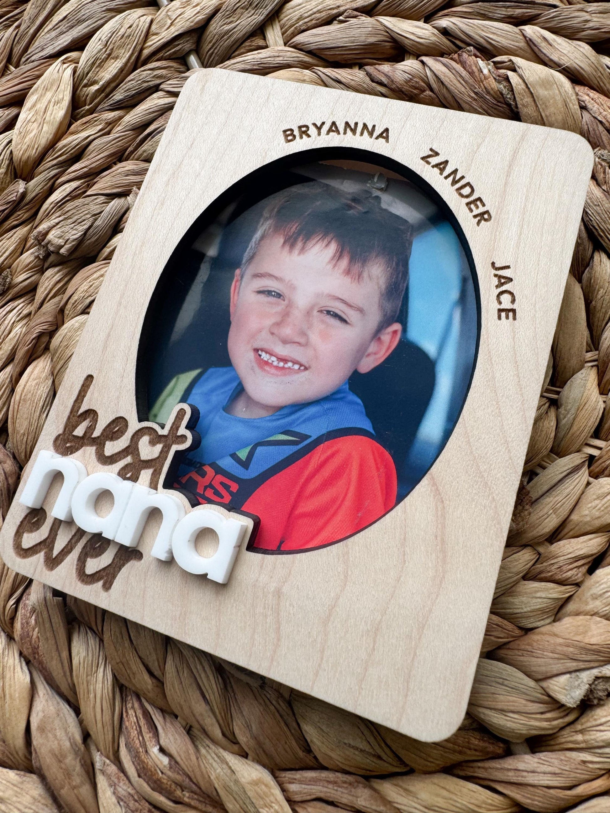 Photo Frame Visor Clip, Best Ever Mothers Day Gift, Personalized Magnet Frame, Family Picture Keepsake