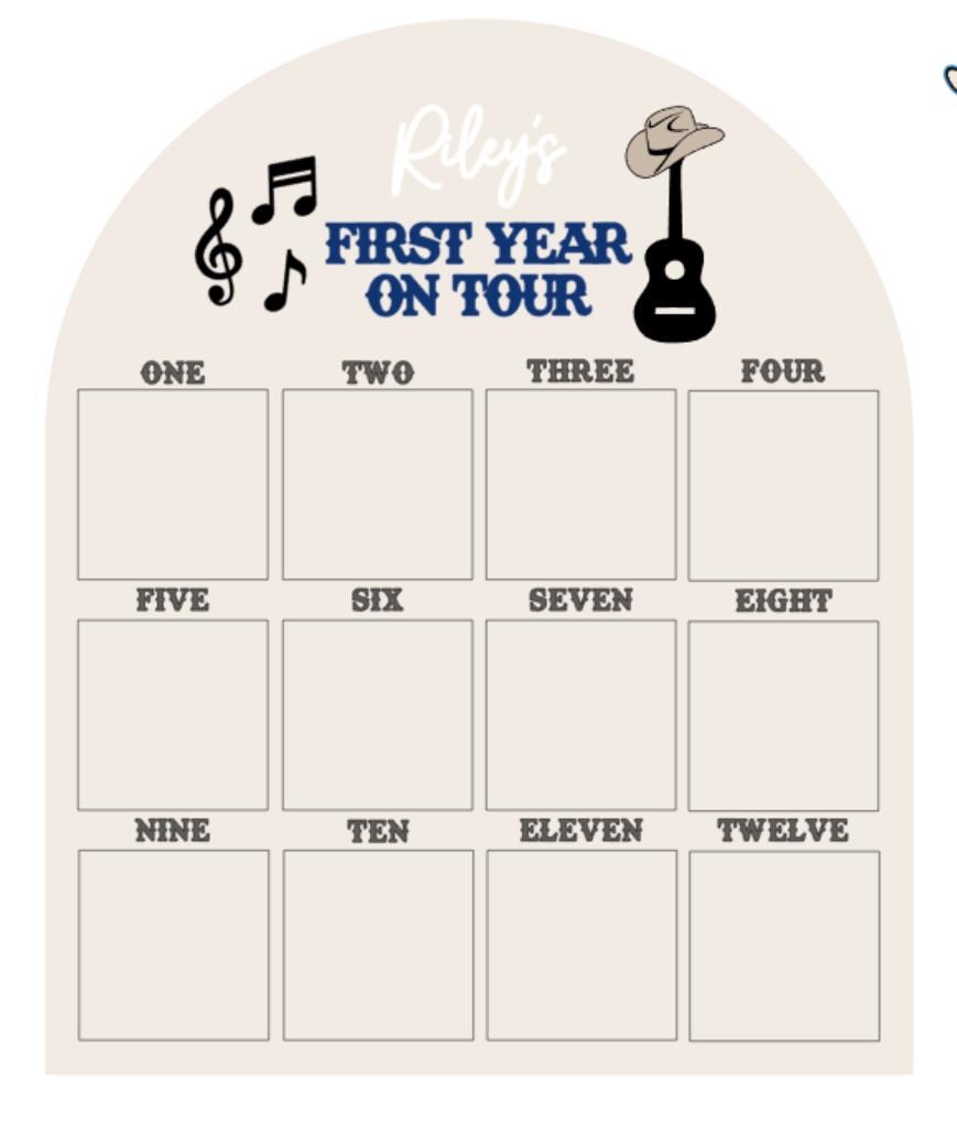 First Year Photo Board, Baby Monthly Milestone Sign, First Birthday Picture Display