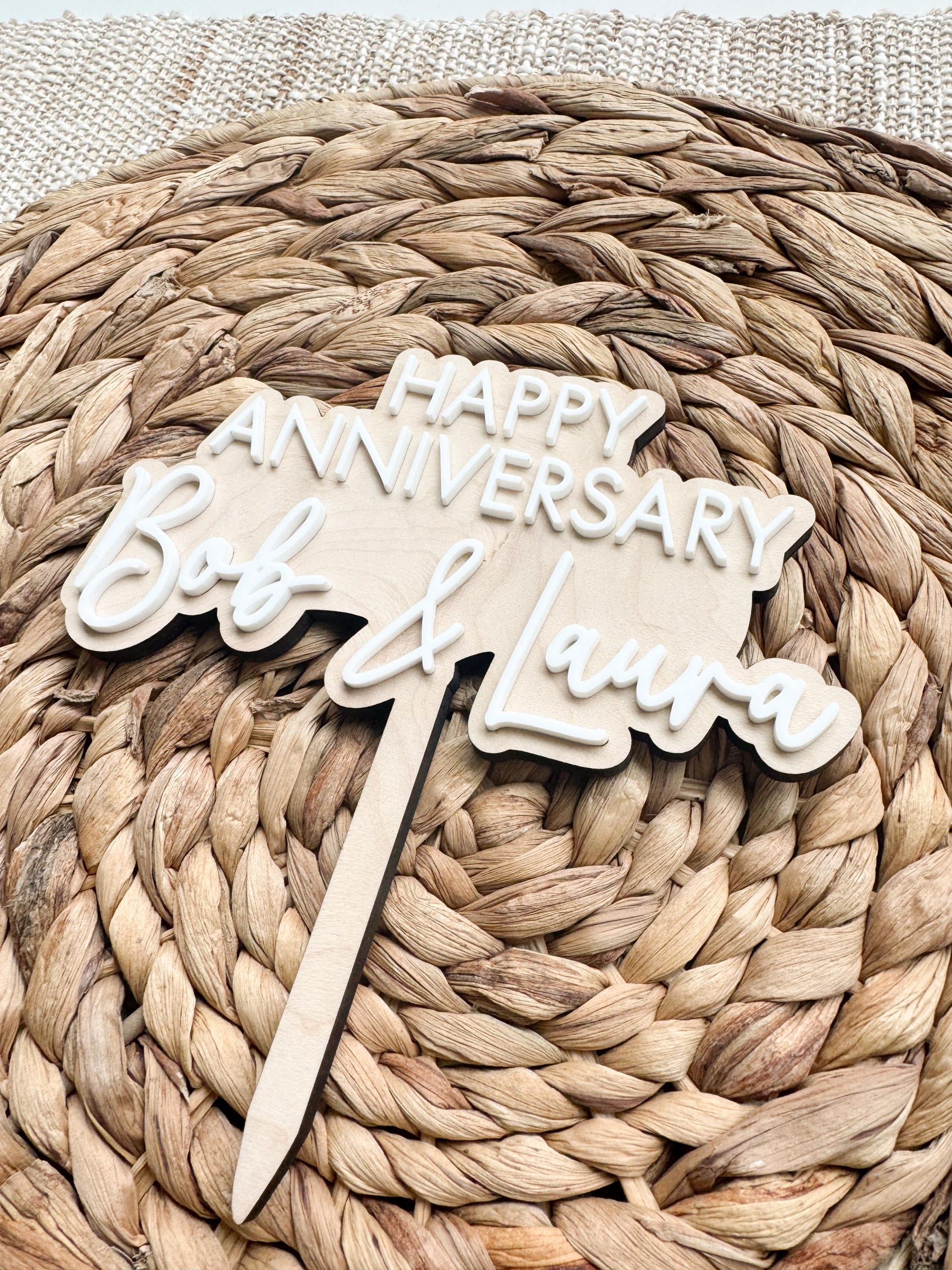 Anniversary Cake Topper, Personalized Couple Names, Wedding Party Decoration, Custom Colors