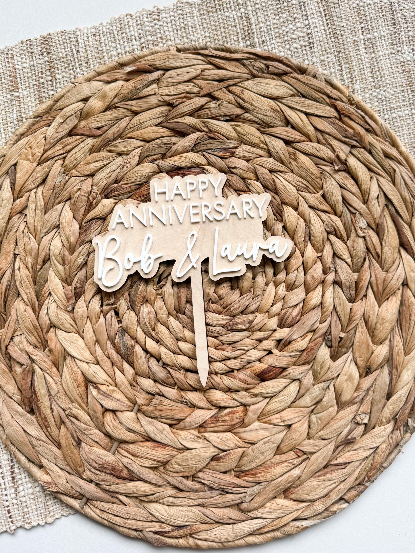 Anniversary Cake Topper, Personalized Couple Names, Wedding Party Decoration, Custom Colors