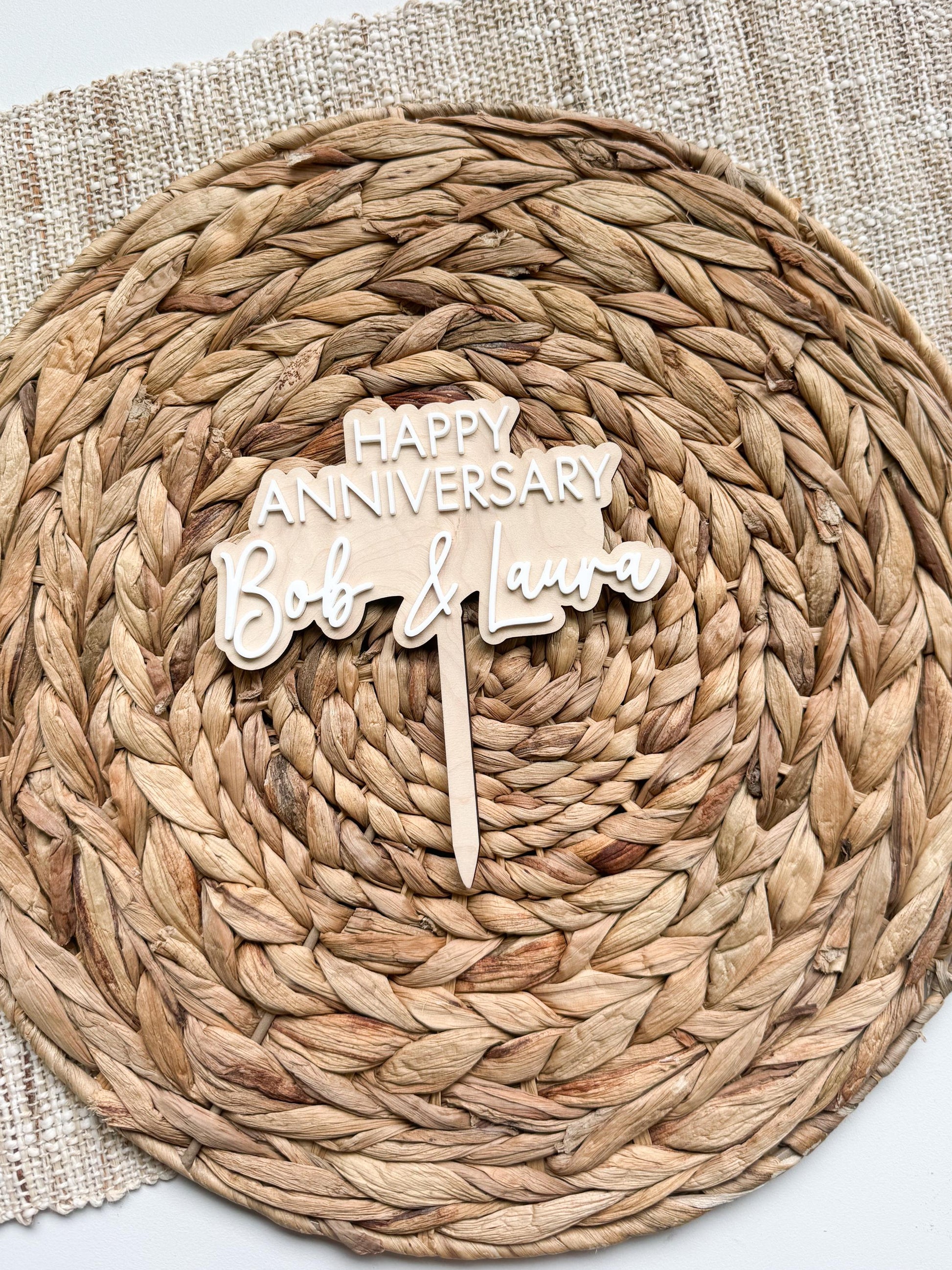 Anniversary Cake Topper, Personalized Couple Names, Wedding Party Decoration, Custom Colors