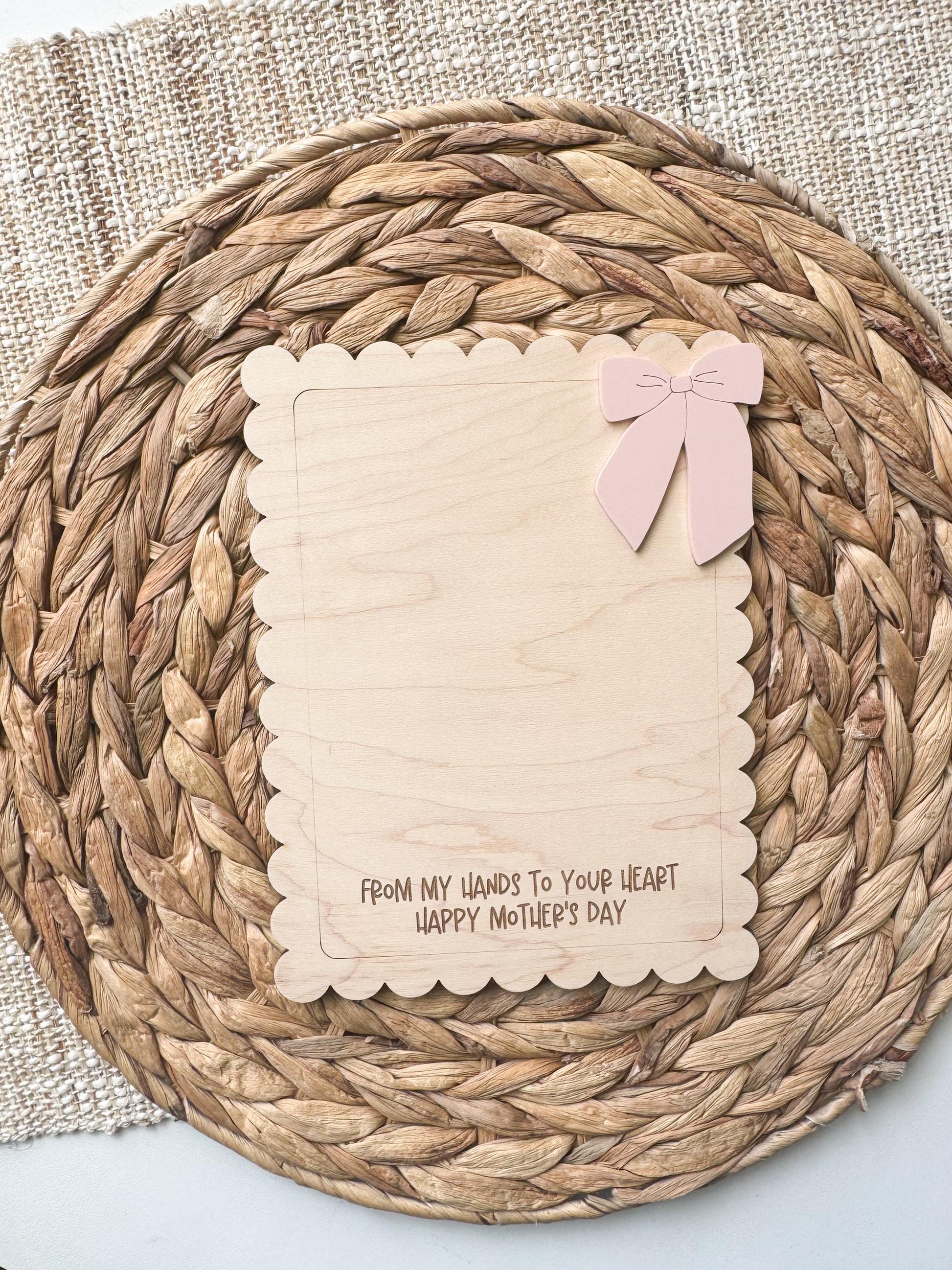 Mothers Day Gift for Grandma | Handprint Keepsake Sign | Personalized Bow art mom birthday | Nana from kids