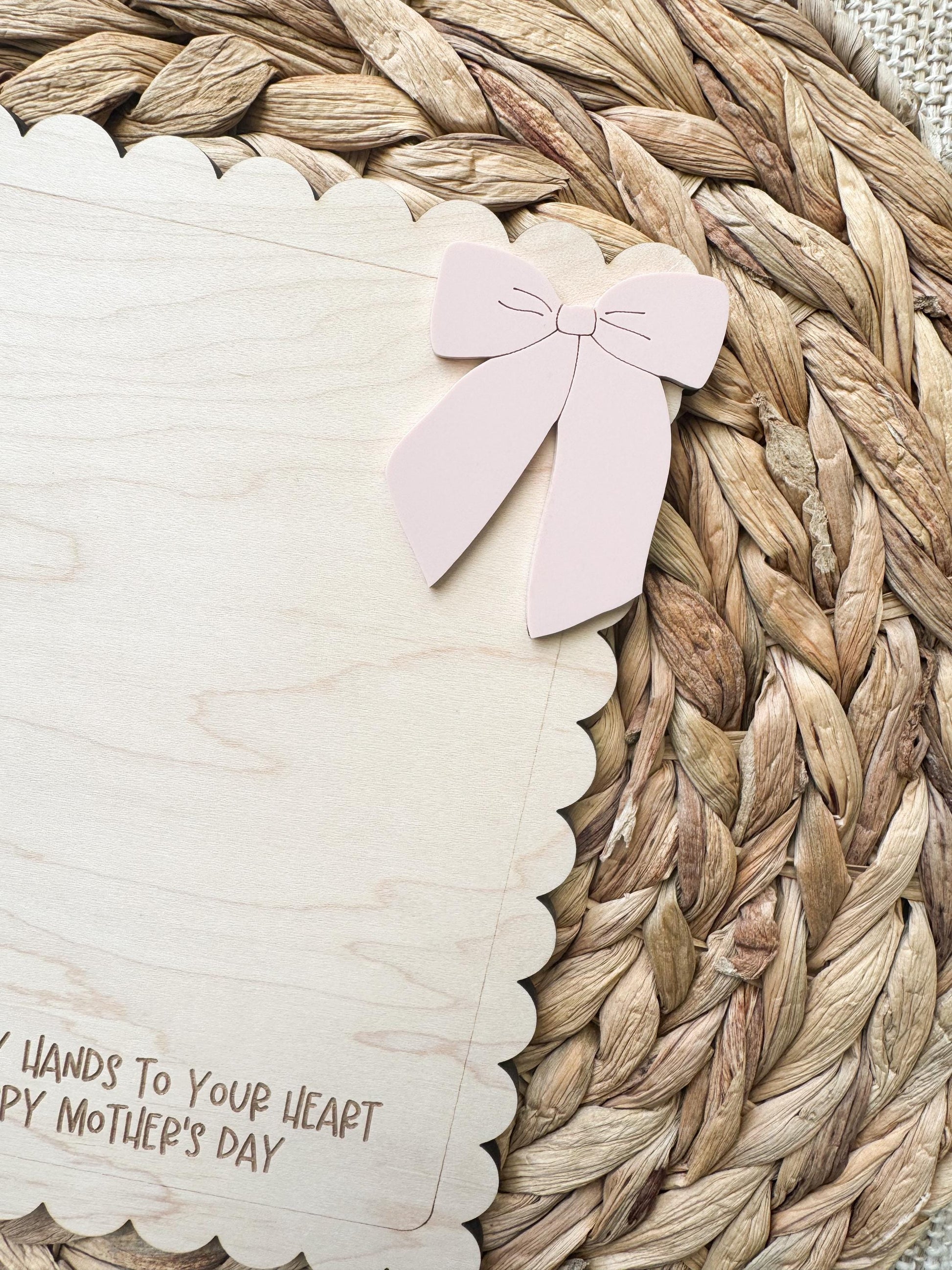 Mothers Day Gift for Grandma | Handprint Keepsake Sign | Personalized Bow art mom birthday | Nana from kids