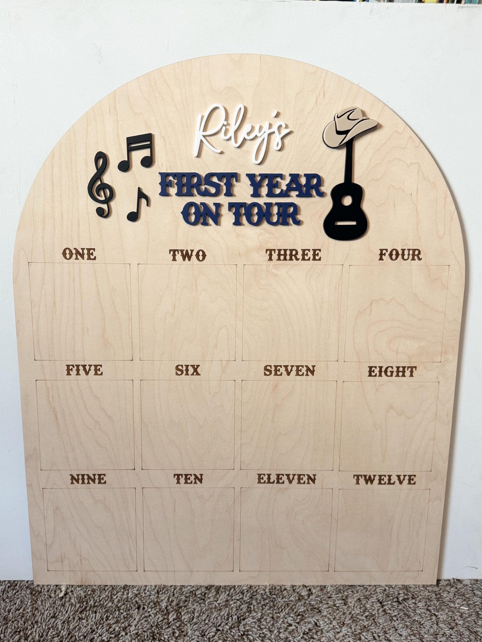 First Year Photo Board, Baby Monthly Milestone Sign, First Birthday Picture Display